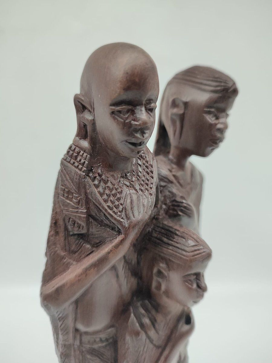 Hand Carved Makonde Family Group In Ebony, 1960s photo 195.0