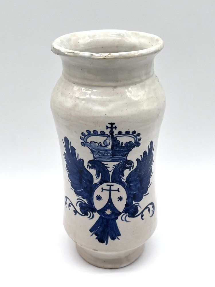 Antique Historicism Majolica Apothecary Vase, Faenza, Italy, 1900s photo Home Decor