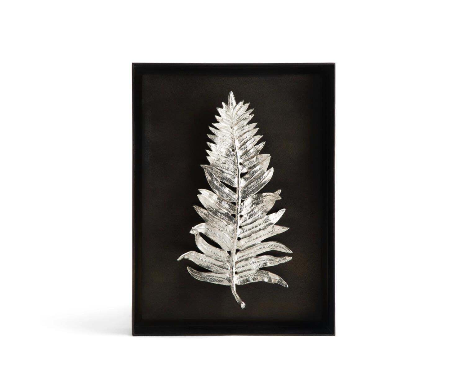 Pair Of Fern Silver Shadow Boxes In Antique Nickel photo furniture