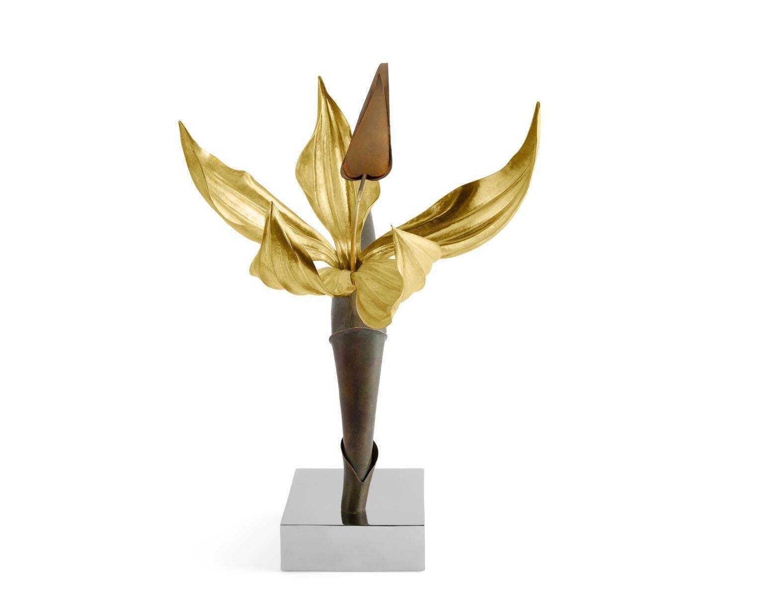 Bird Of Paradise Sculpture Limited Edition In Brass And Steel photo vinterior
