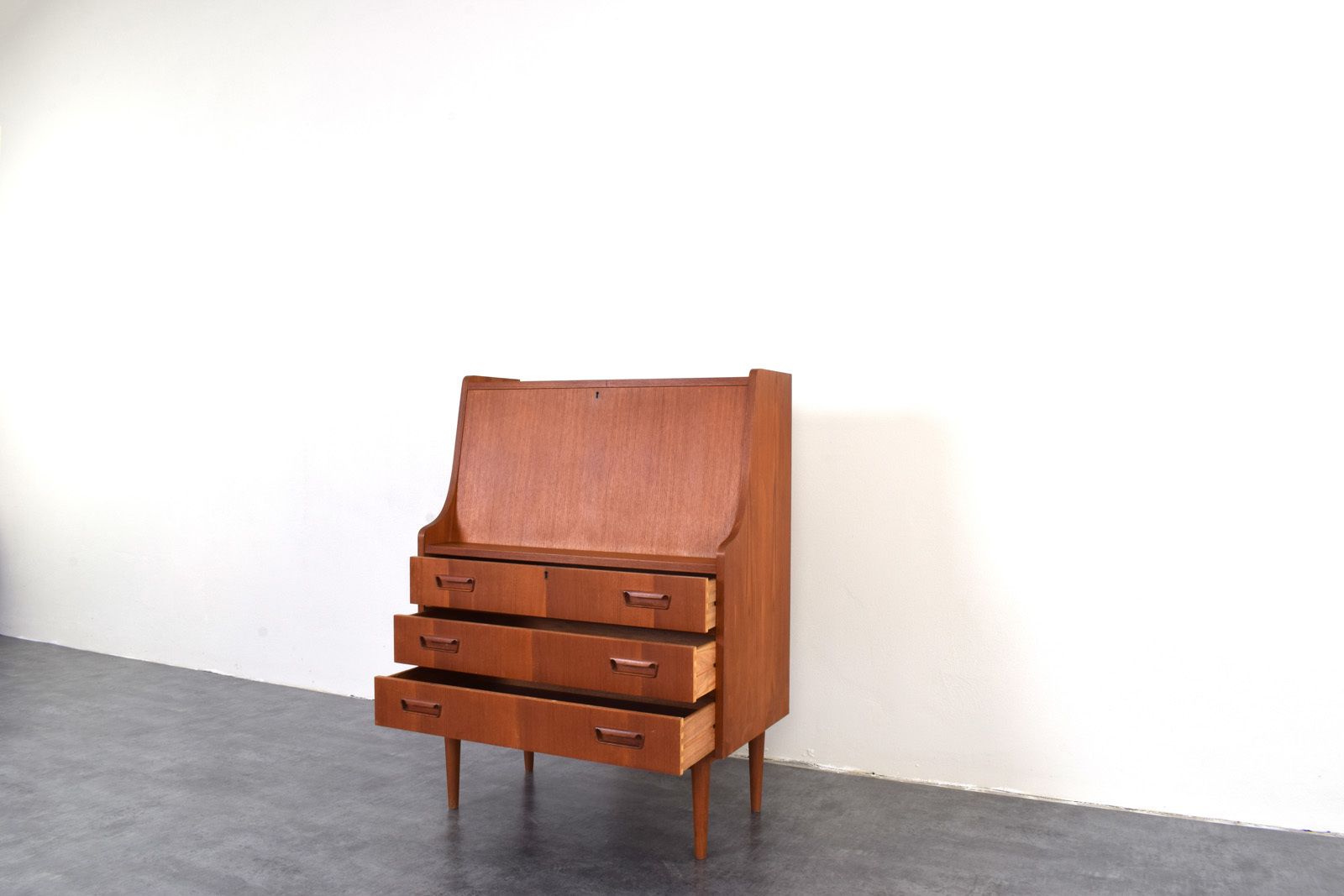 photo buy Mid Century Danish Teak Secretary By Gunnar Nielsen For Tibergaard, 1960s.