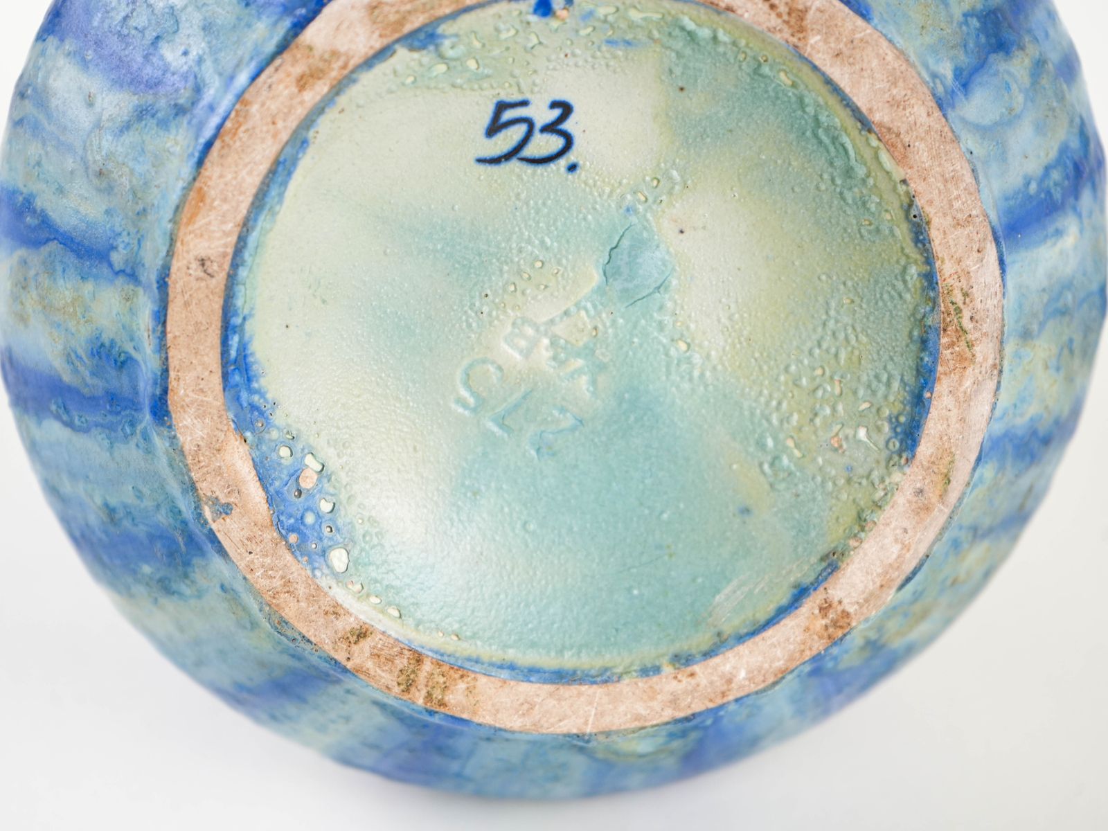 Blauwe Keramische Vaas, Deens Design, Jaren 1960, Gemaakt In Denemarken photo buy