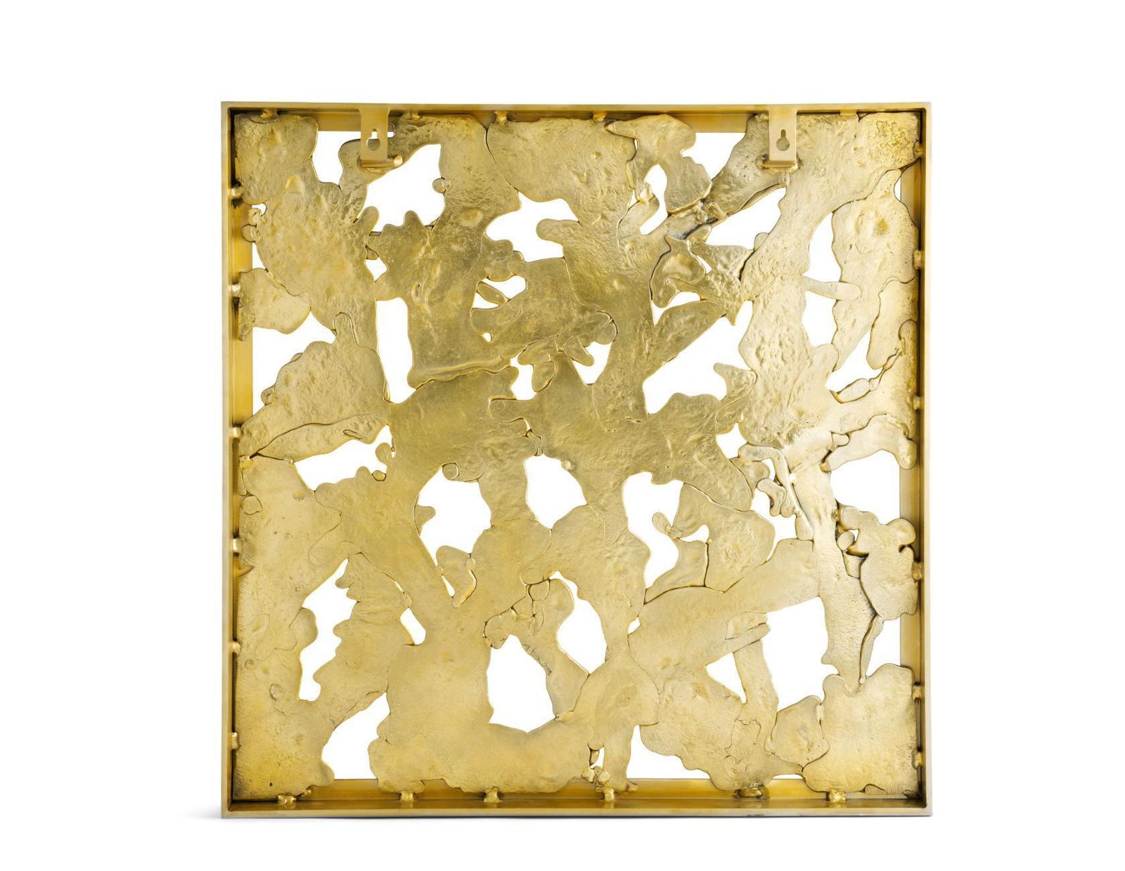 Modern Goldtone Metal Wall Sculpture photo buy