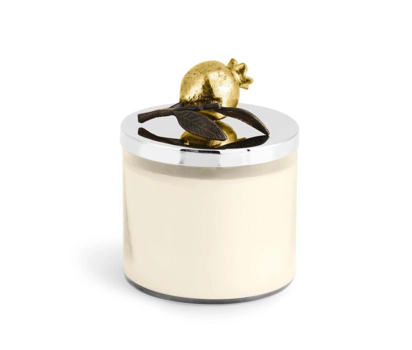 Set Of 10 Pomegranate Handcrafted Metal And Gold Plated Scented Candles photo for sale