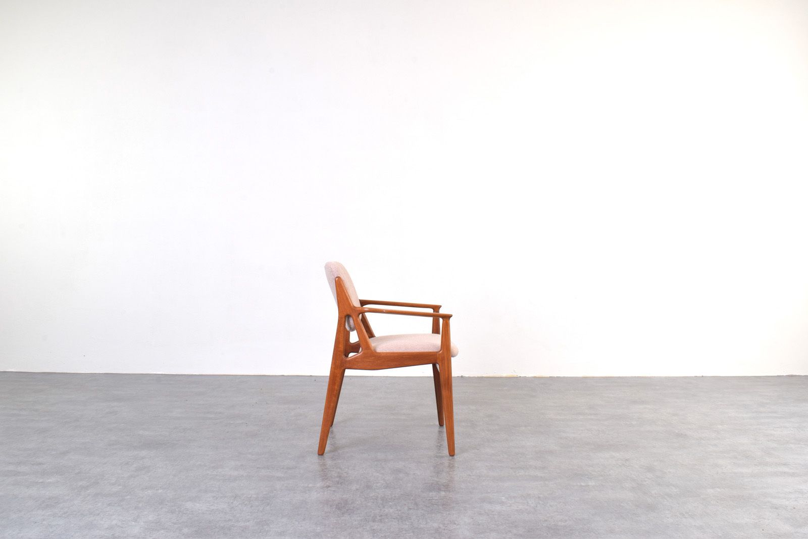 Mid Century Teak & Wool Ella Armchair By Arne Vodder For Vamo Sønderborg, 1960s. photo for sale