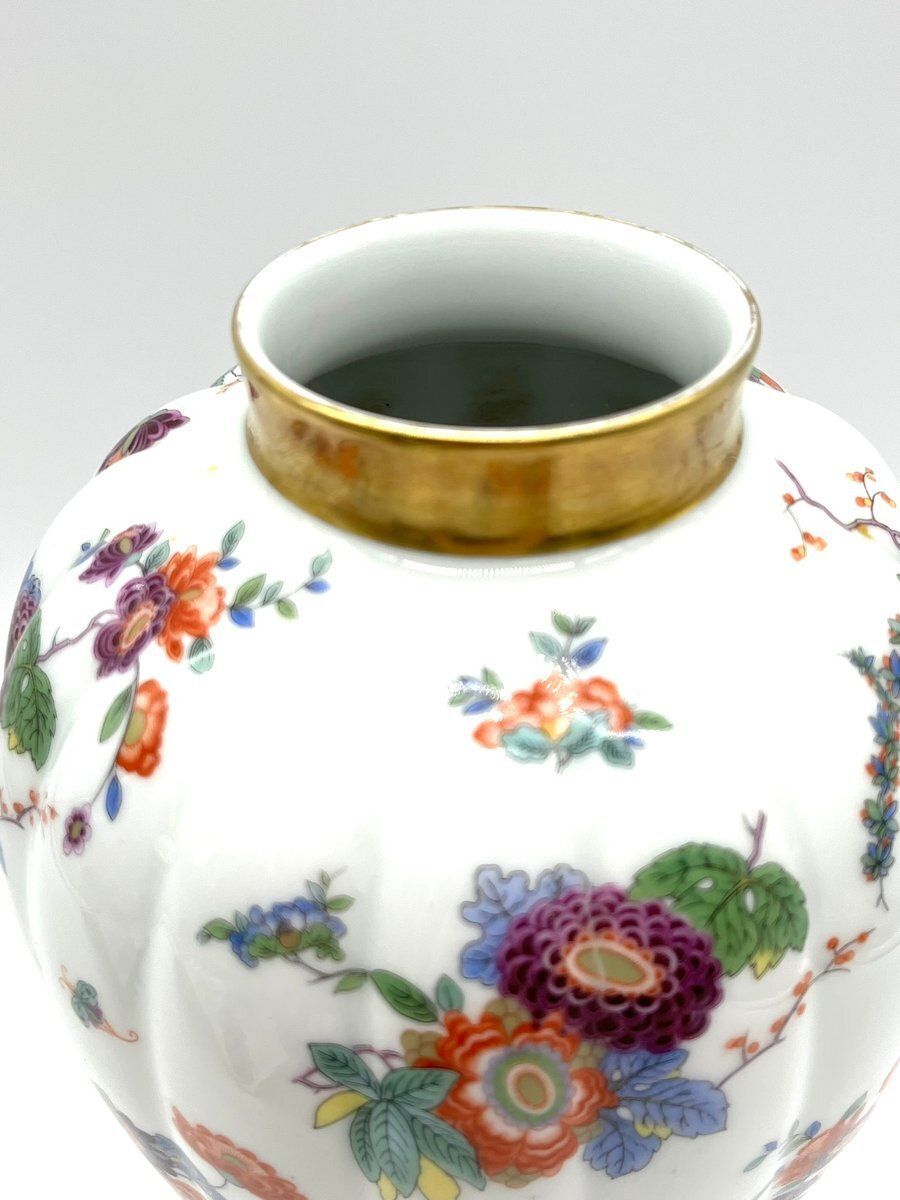 Porcelain Vase With Heron, Flower & Butterfly Motif From Thomas Bavaria, 1990s photo vinterior