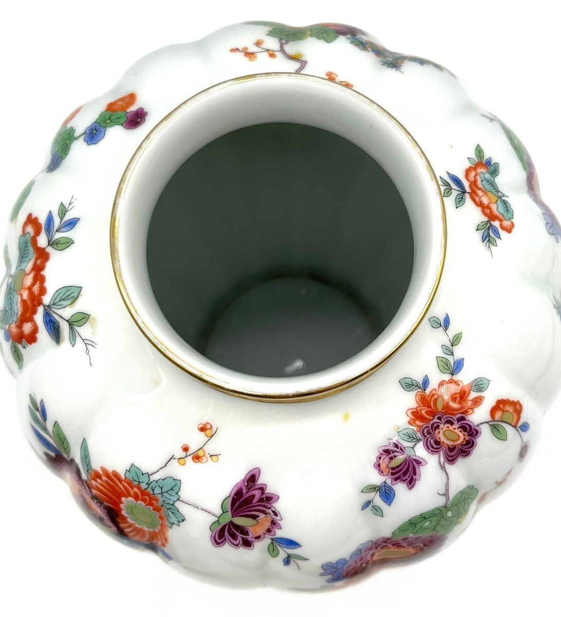 Porcelain Vase With Heron, Flower & Butterfly Motif From Thomas Bavaria, 1990s photo vintage
