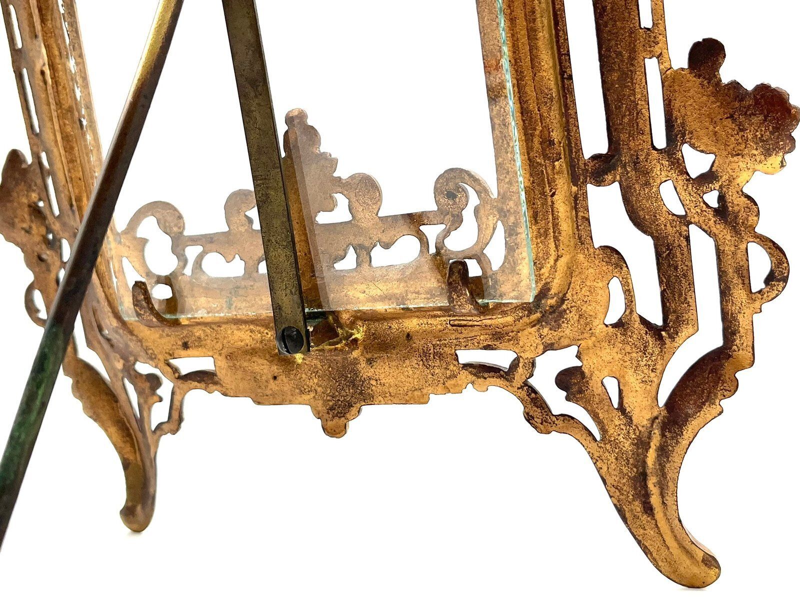 387.0 Victorian Cast Bronze Gold Plated Picture Frame photo