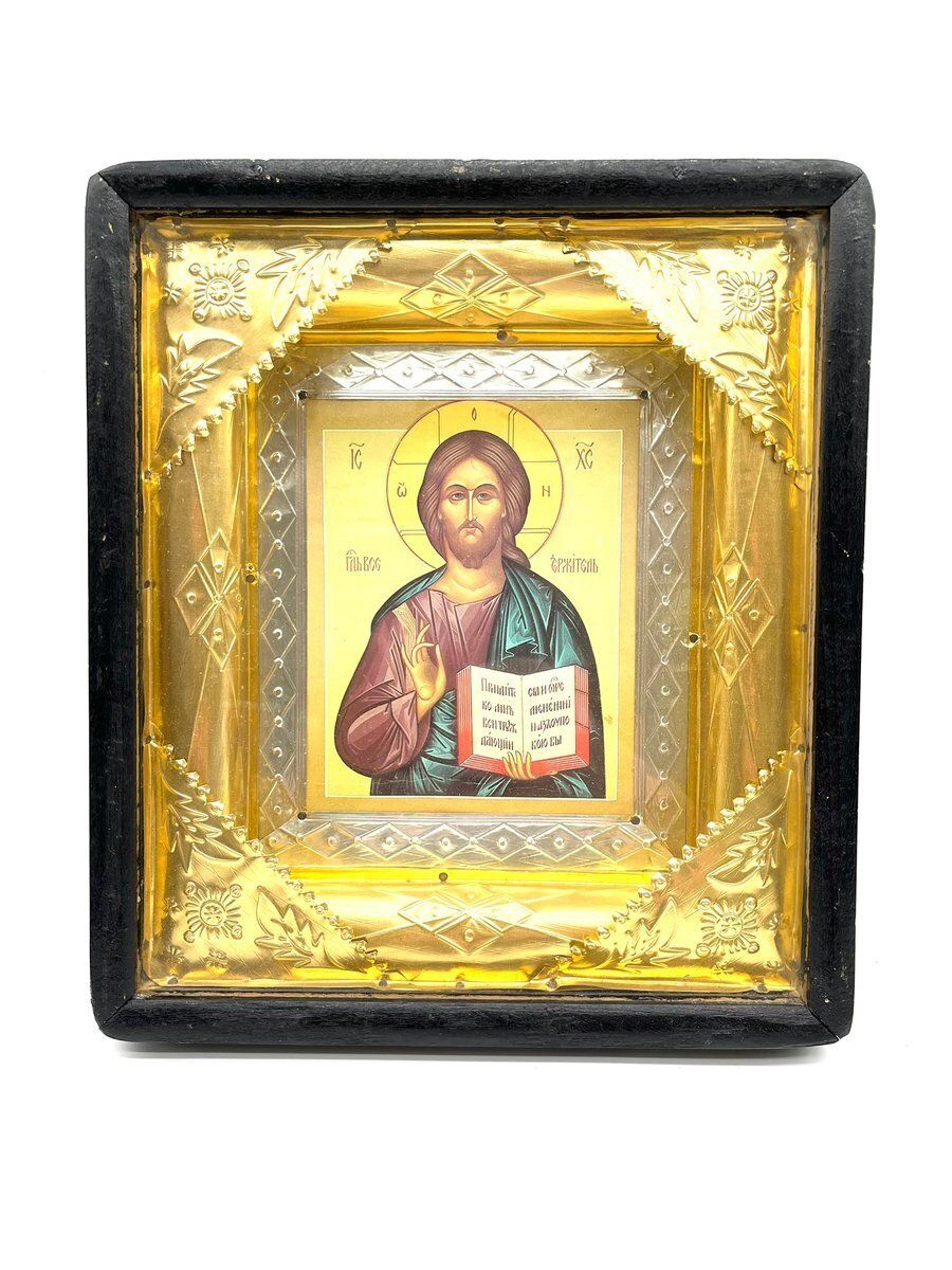 Antique Icons In Gold And Silver, 1890s, Set Of 2 photo Art