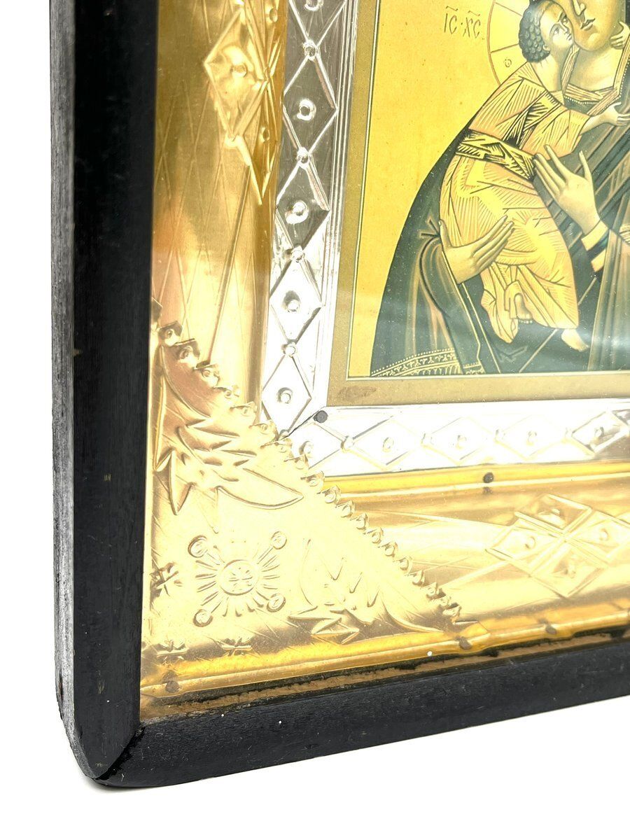 photo vinterior Antique Icons In Gold And Silver, 1890s, Set Of 2