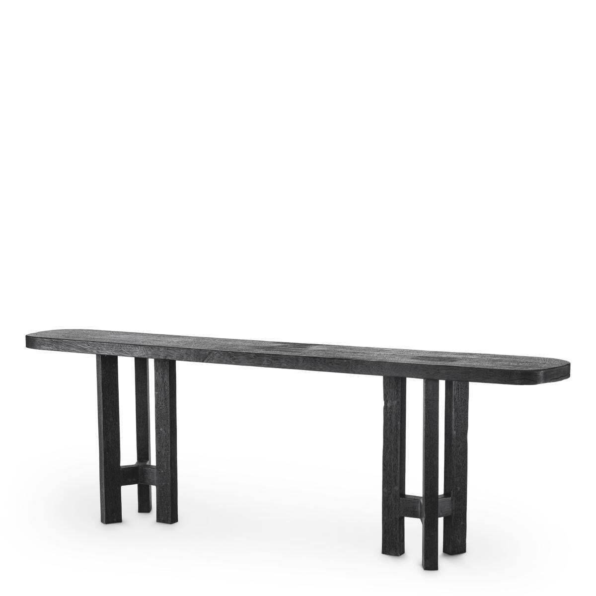 Meranti Wood Console Table With A Burnt Finish photo for sale