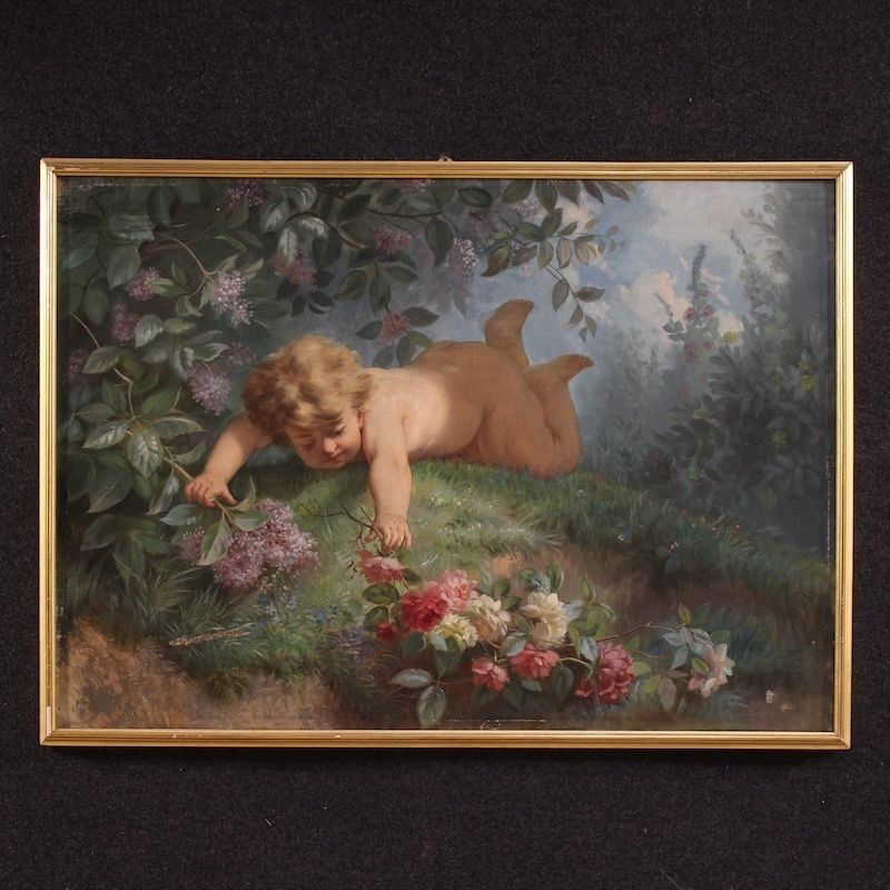 Peinture italienne Le Printemps, XIXe siècle