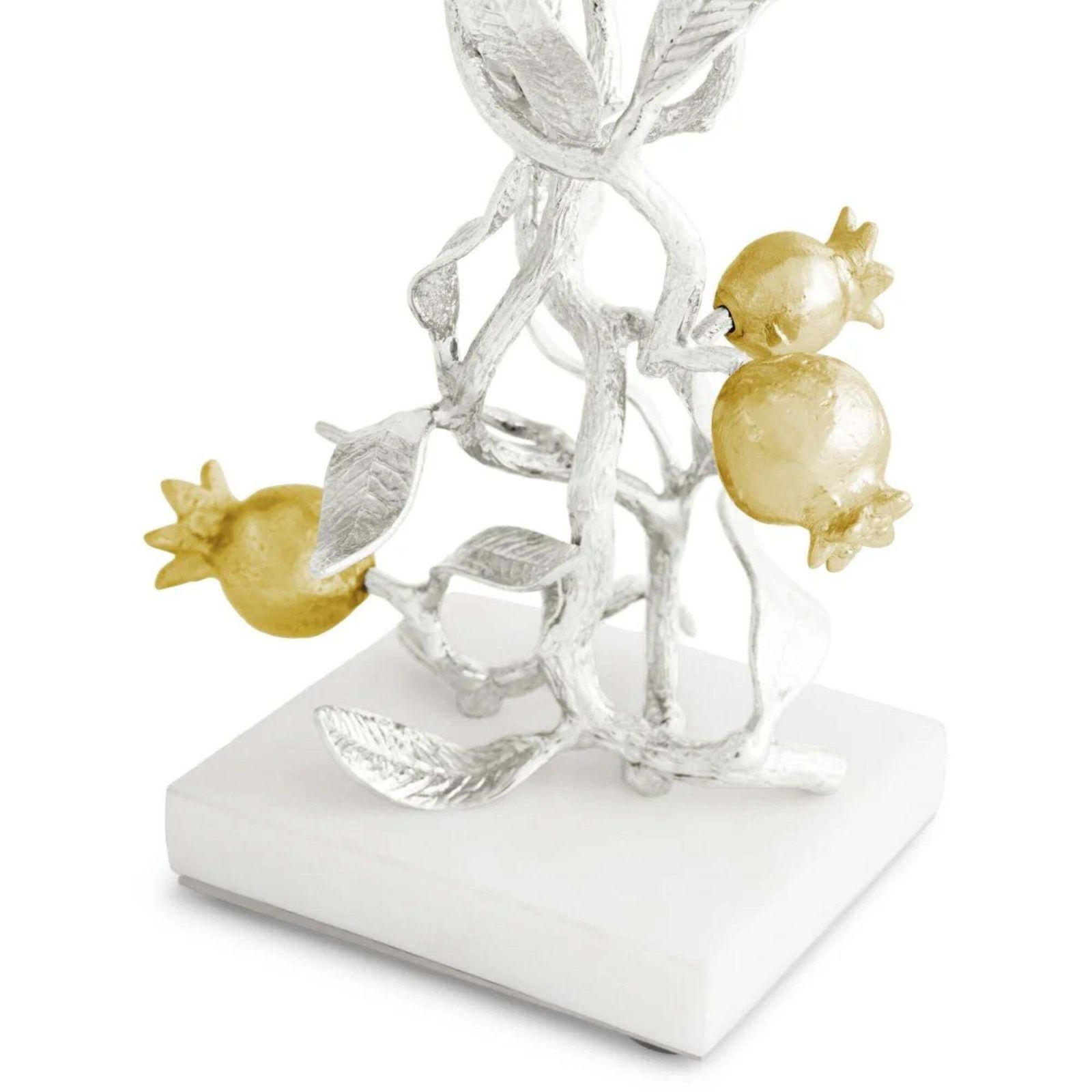Set Of 4 Contemporary Silver And Gold Metal Pomegranate Candleholders photo 1310.0