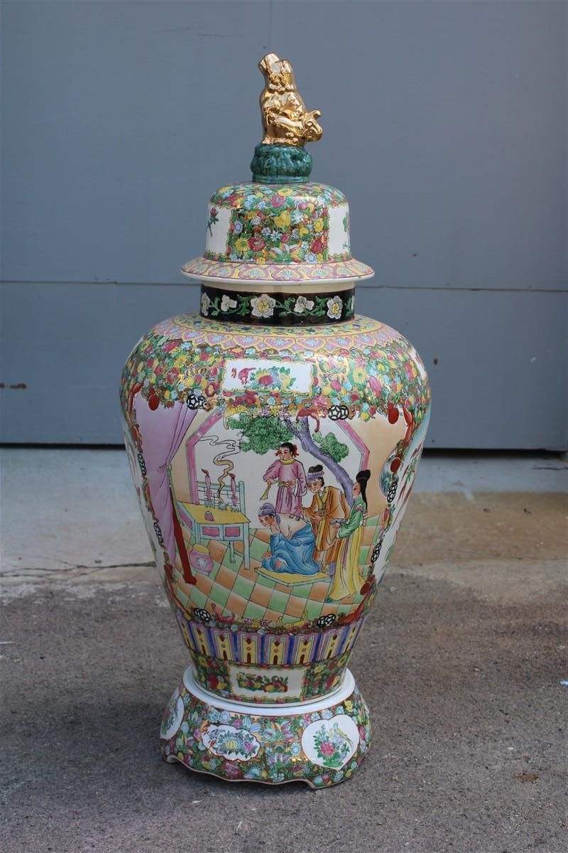 Large Oriental Chinese Floral Vase With Dragons In 24kt Gold  Qing Dynasty photo furniture