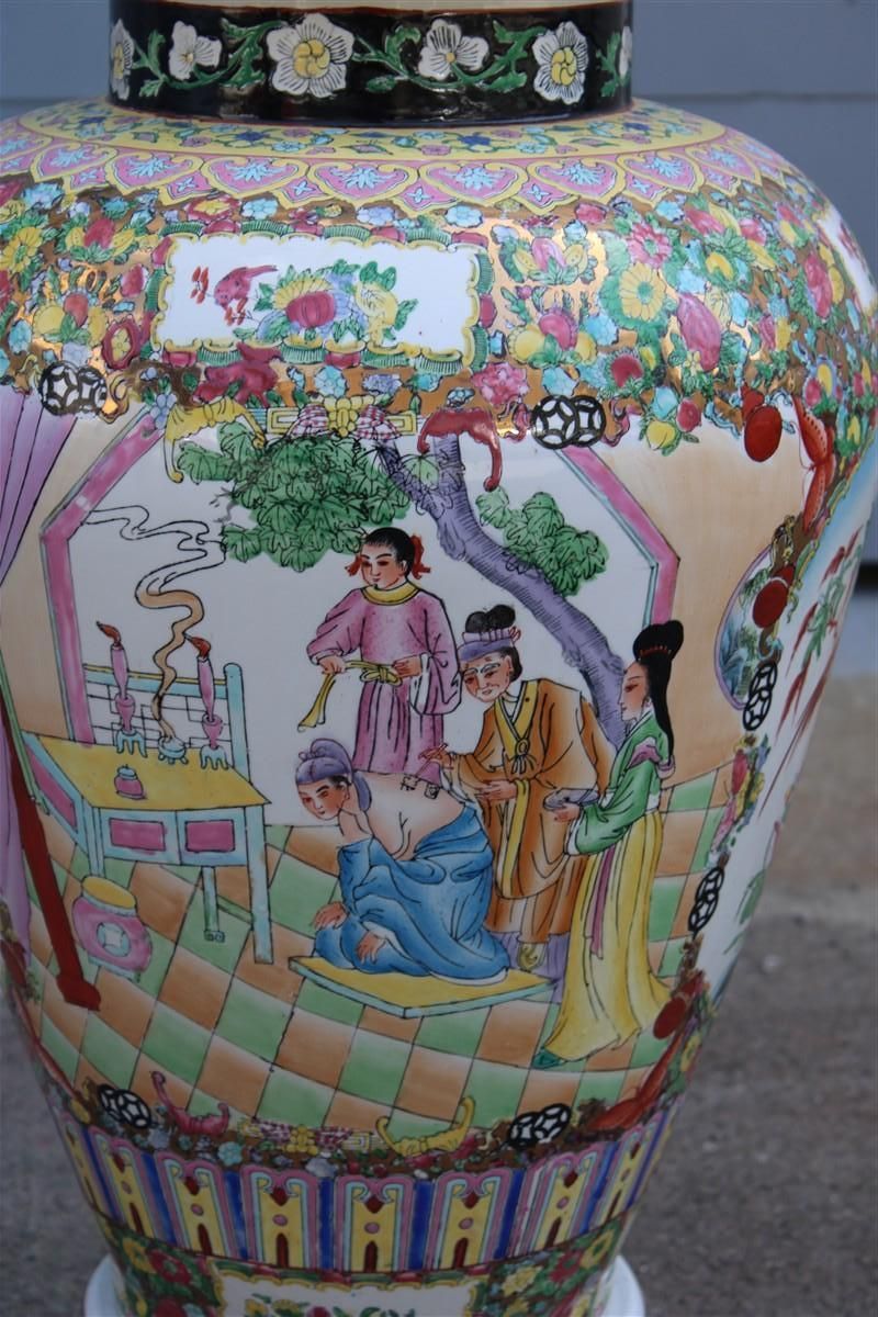 Large Oriental Chinese Floral Vase With Dragons In 24kt Gold  Qing Dynasty photo vinterior