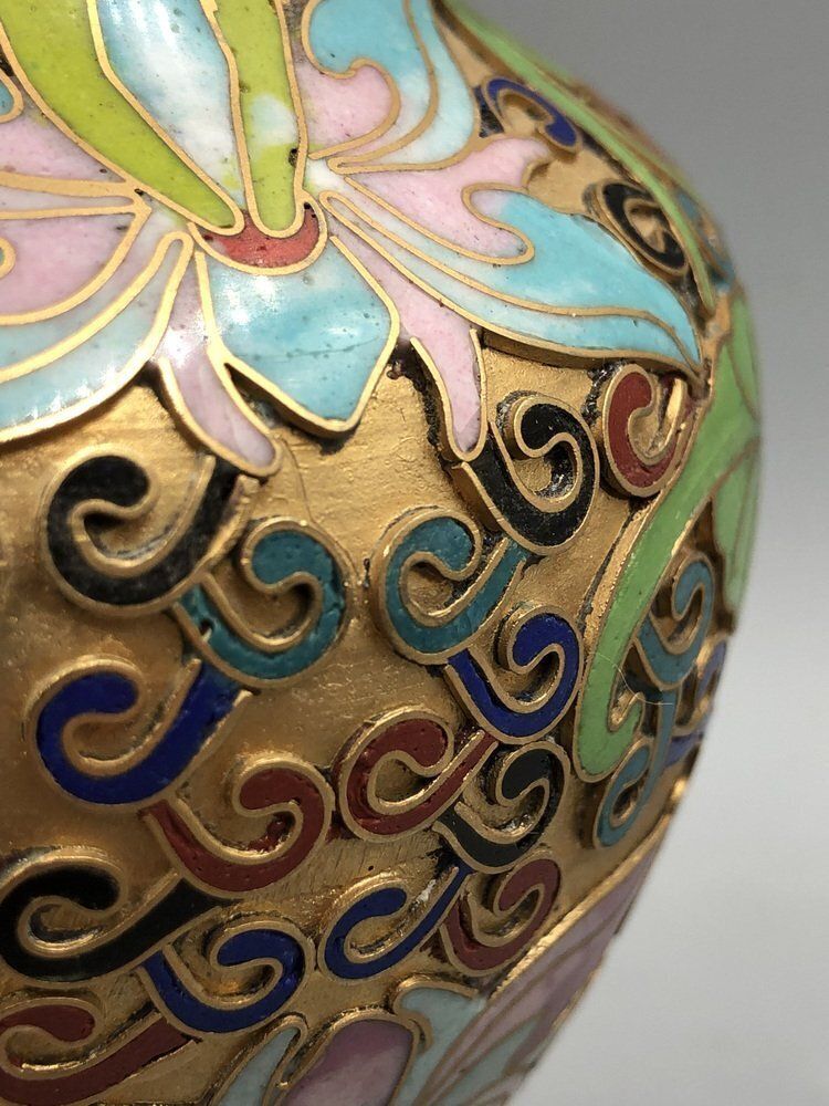 Home Decor Champlevé Cloisonné Vase, China, 1900s, Set Of 2 photo