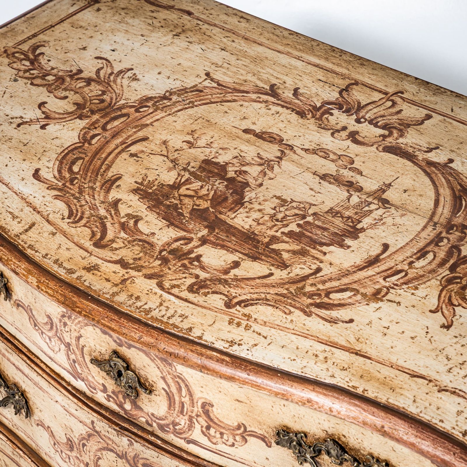 Hand Painted Baroque Commode, 18th Century photo vinterior