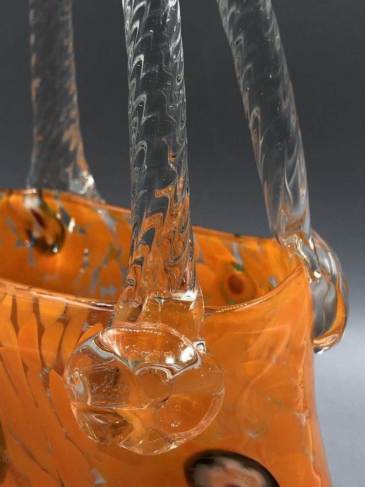 Orange Murano Glass Vase Handbag From Millefiori, 1960s photo buy