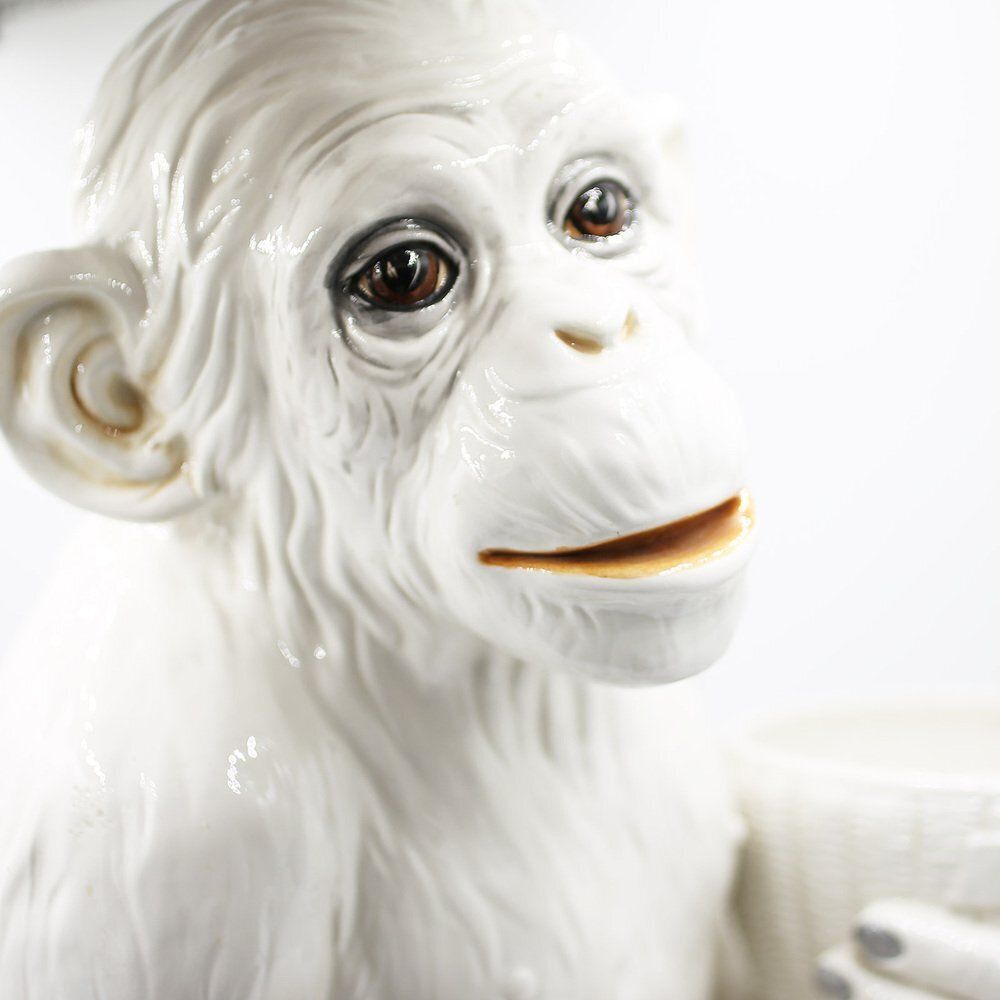 Large Hollywood Regency Monkey Sculpture / Cachepot In Majolica, Italy, 1960s photo buy
