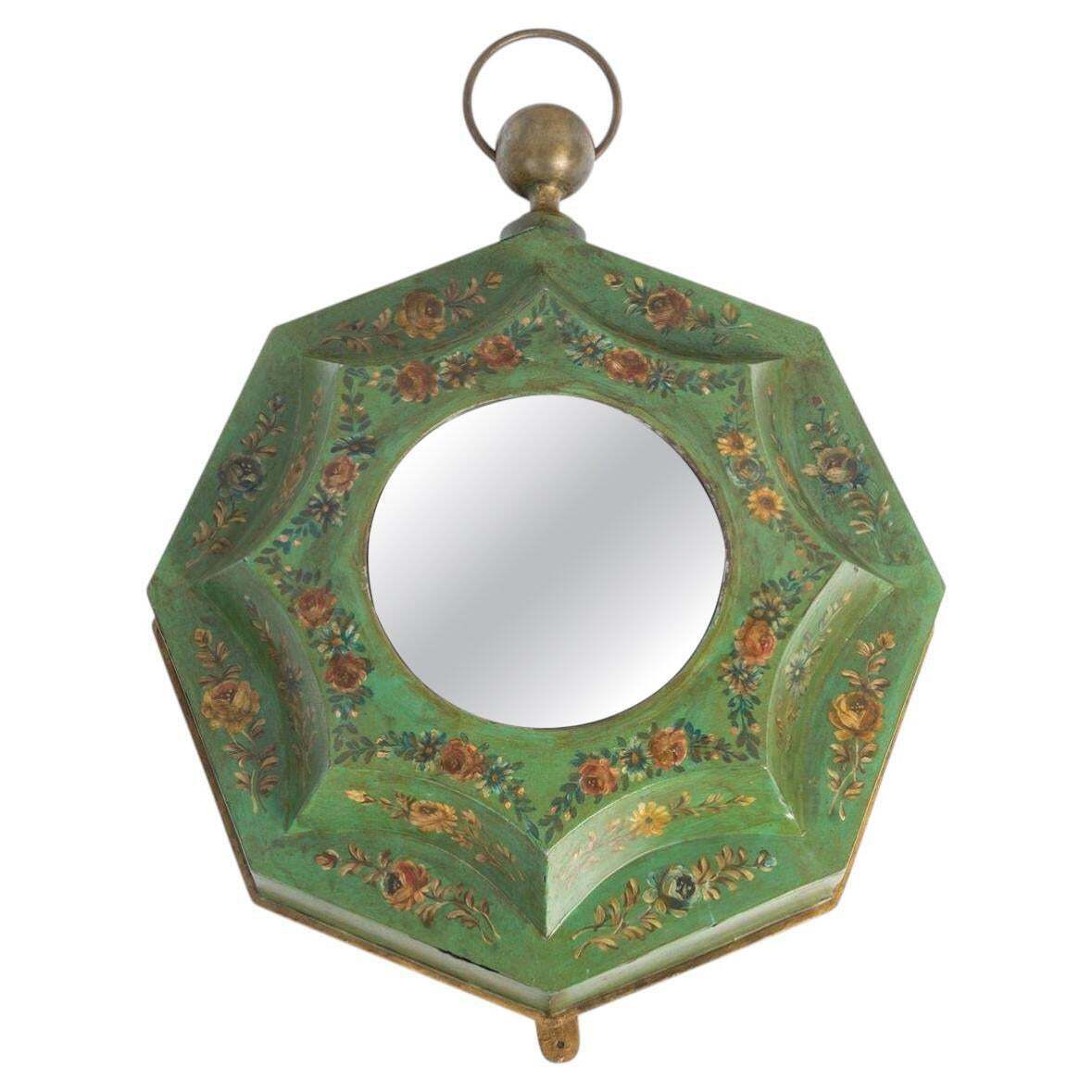 19th Century Wall Mirror Made Of Painted Sheet Metal, Napoleon III Period.