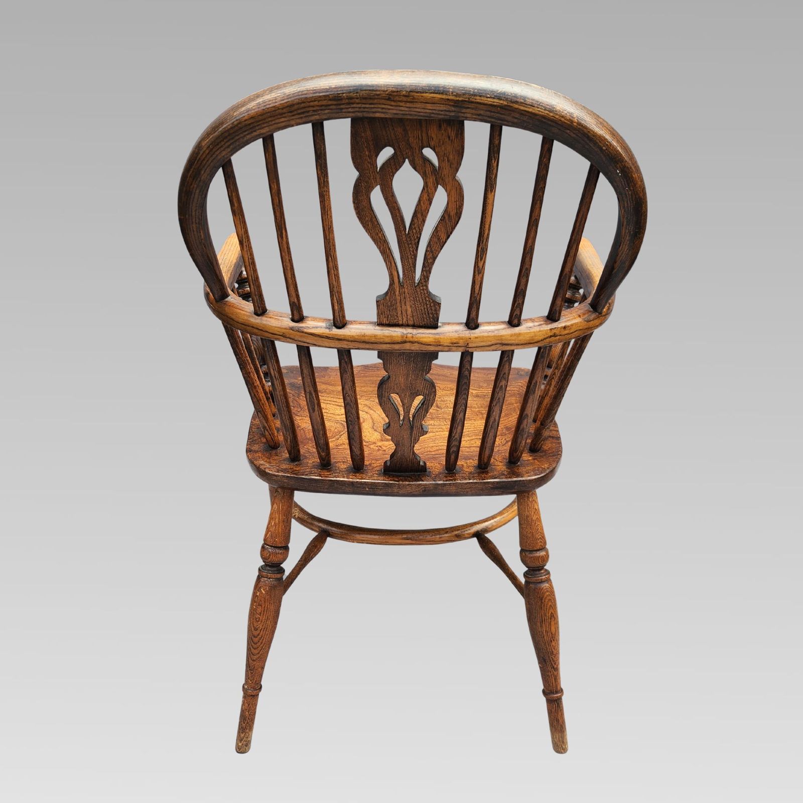 Stunning Antique Elm Spindle Back Windsor Armchair, Crinoline Chair photo 625.0