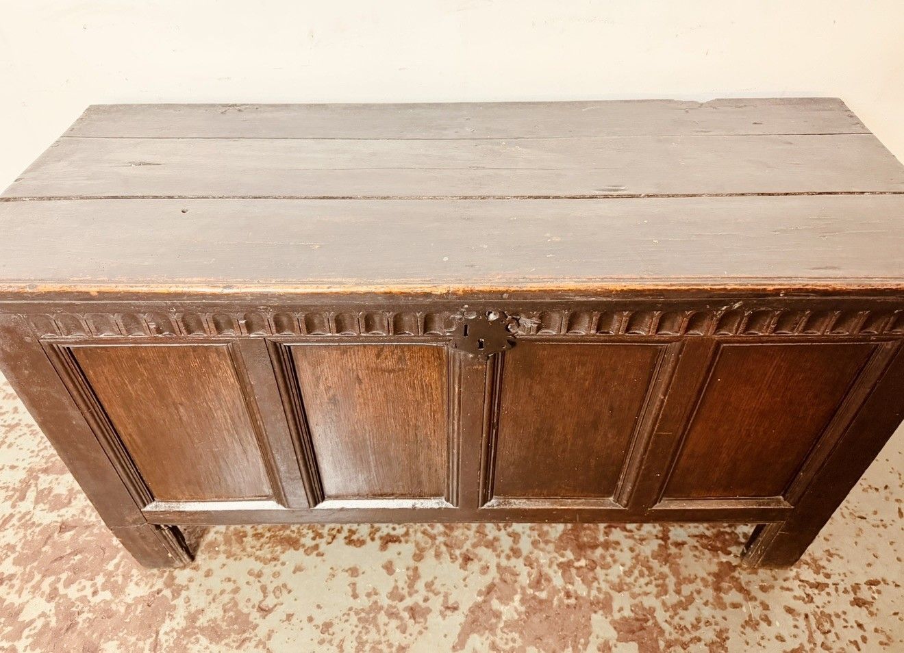 A Rare & Beautiful 320 Year Old James II Antique Oak Panelled Coffer C1690 photo furniture