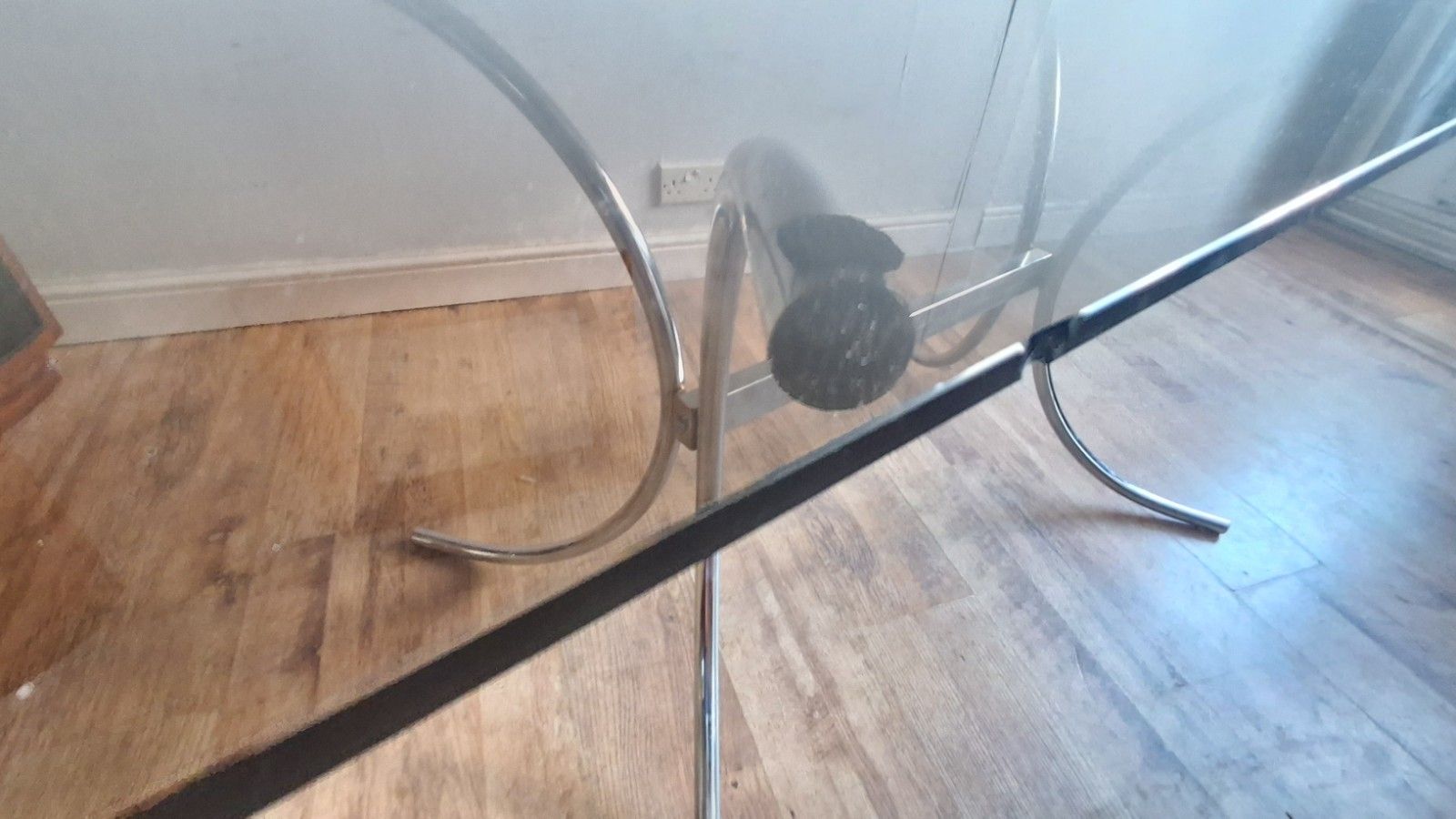 Original 1970's Italian Chrome & Smoked Glass Mid Century Dining / Kitchen Table photo buy