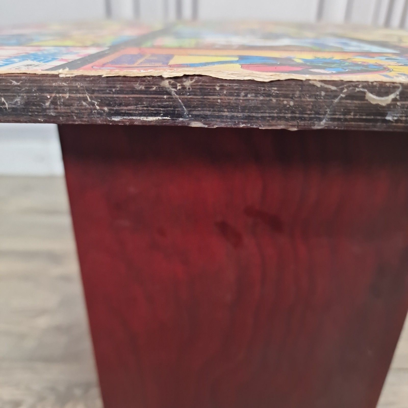 photo vinterior Vintage Comic Book Coffee Table Superhero Decoupage Upcycle Retro One Off
