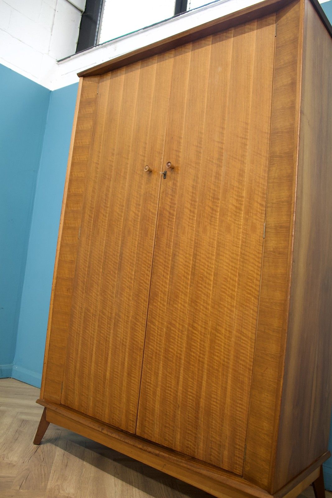 Mid Century Walnut Wardrobe From Alfred Cox , 1950's, #1780 photo 699.0