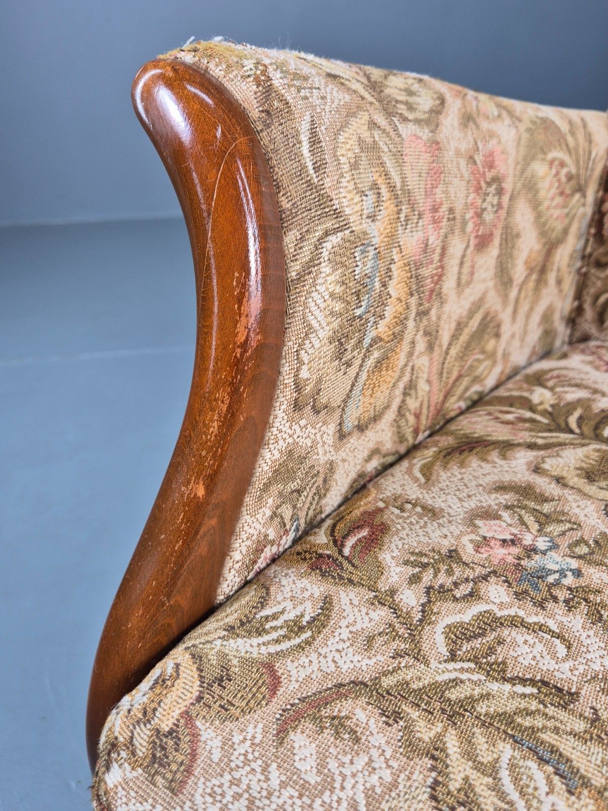 photo buy Vintage Parker Knoll Retro 1960s Armchair Floral Upholstery Beech Frame Eb12167