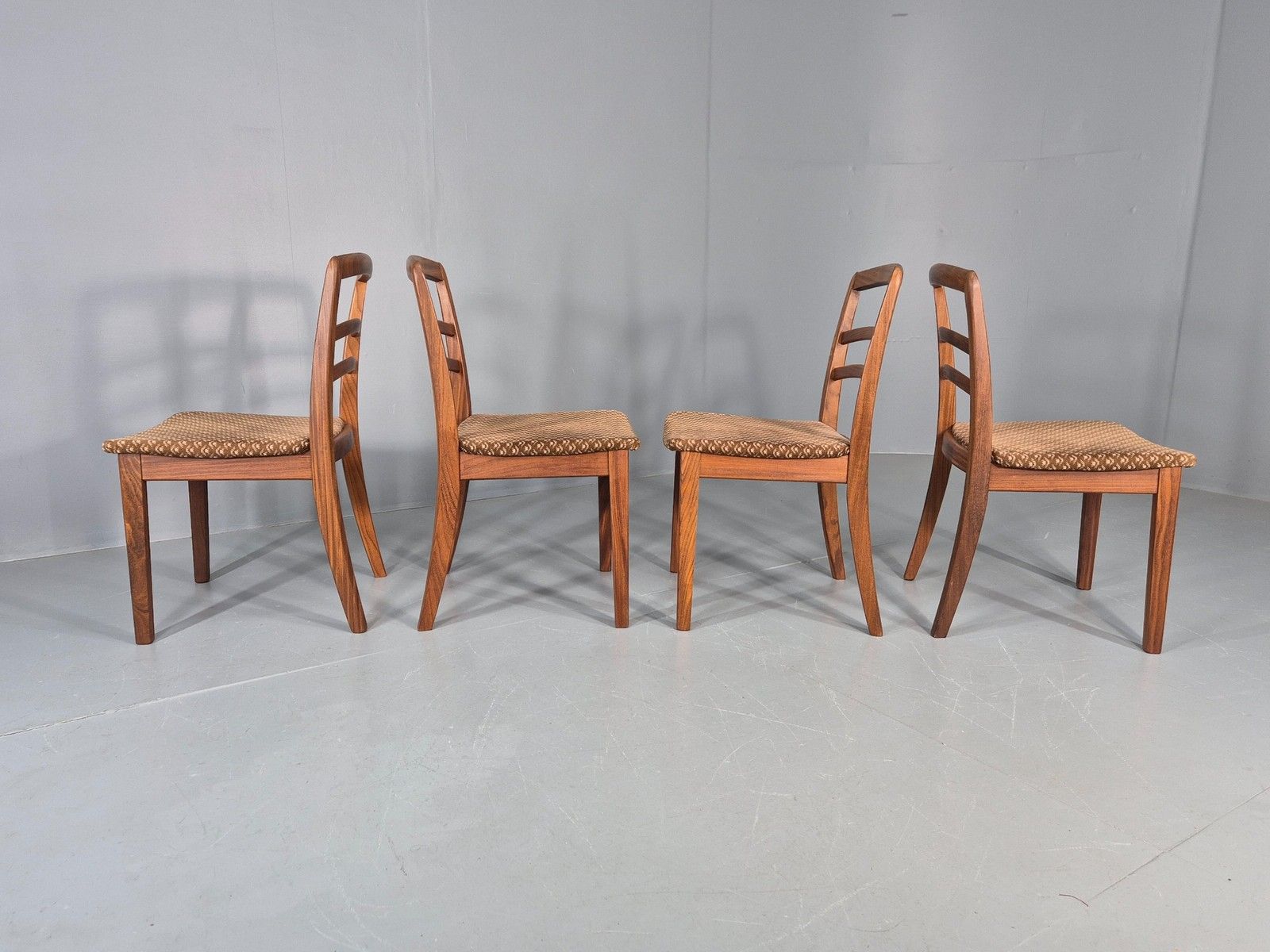 4 Vintage G Plan Dining Chairs  Ladder Back Original Seats Teak 1970s Eb12174 photo vintage