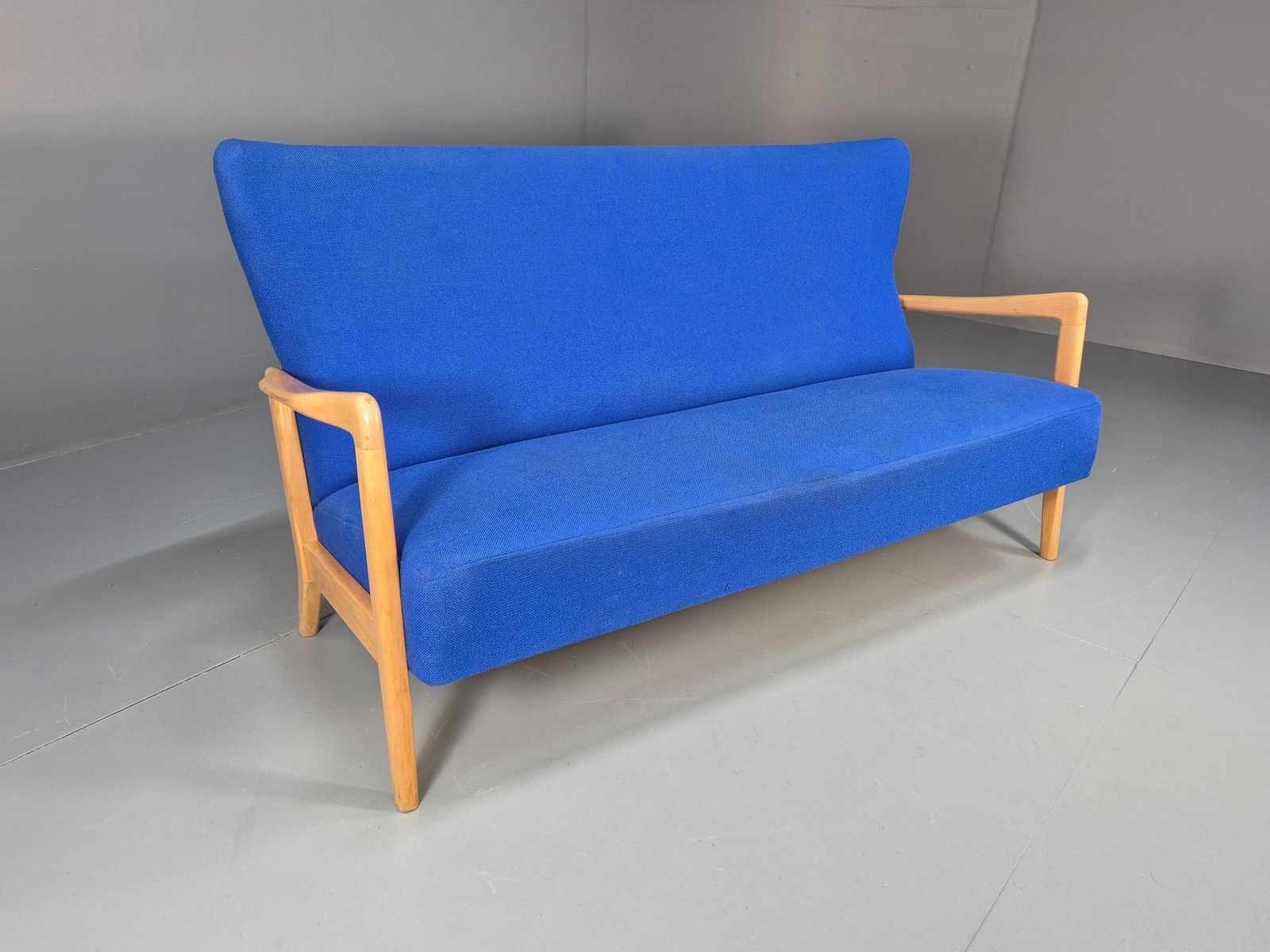 Vintage Mid Century Two Seater Sofa Fritz Hansen 40s Soren Hansen Retro Eb09016