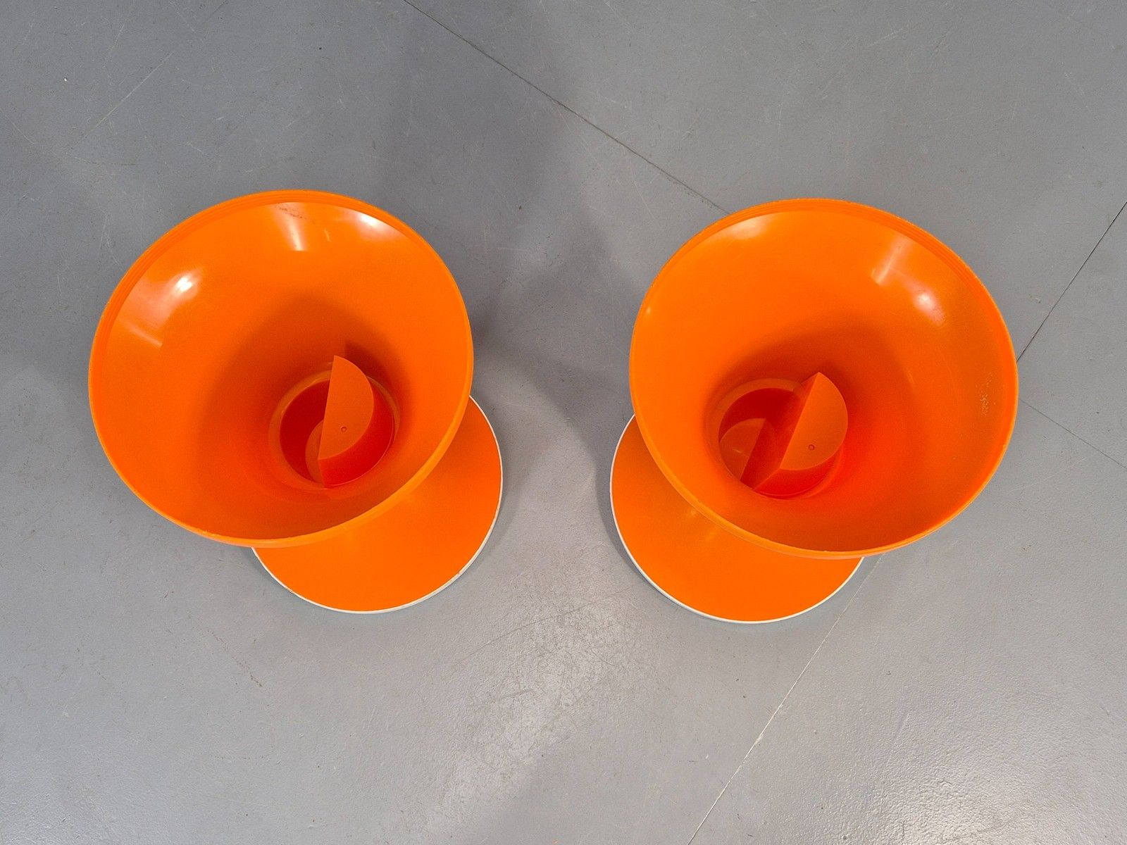 2 Vintage Orange And White Tam Tam Stools Retro 1960s Pop Art Eb12253 photo Furniture