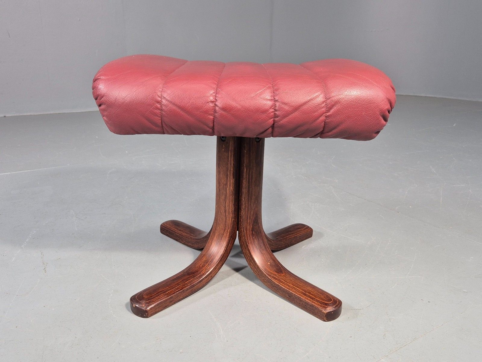 Vintage Danish Leather Footstool 1980s Retro Eb09060 photo furniture
