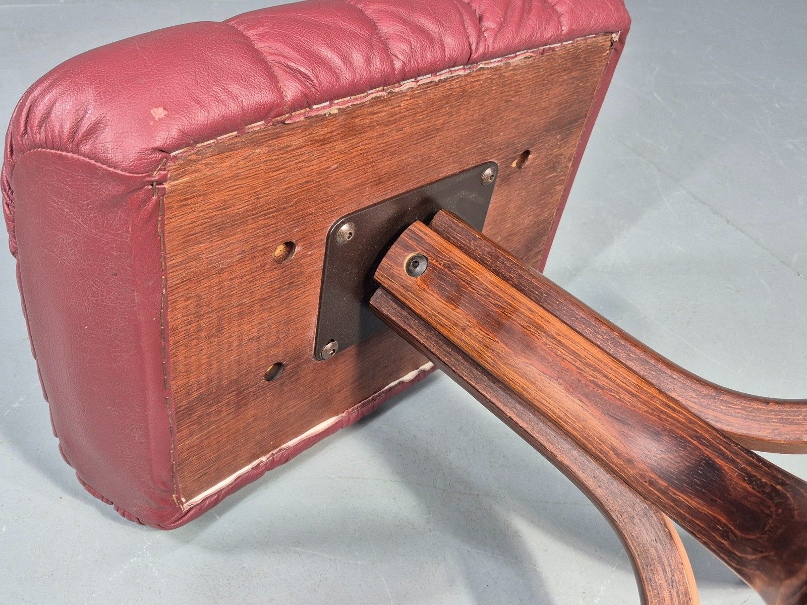 Vintage Danish Leather Footstool 1980s Retro Eb09060 photo buy