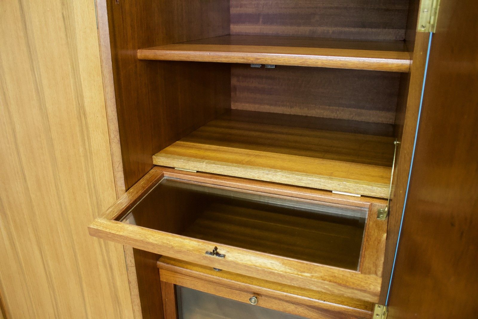 Mid Century Walnut Triple Door Wardrobe From Alfred Cox , 1950's, #1781 photo 699.0