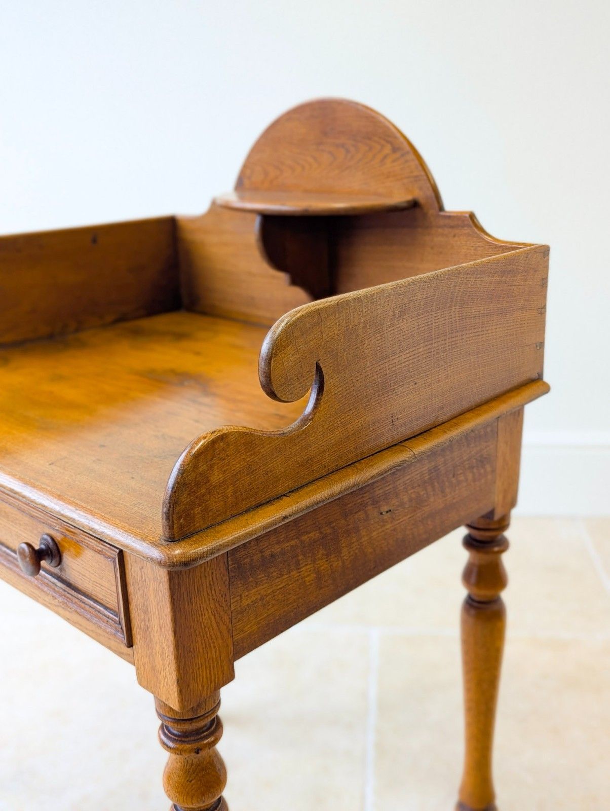 Antique Early Victorian Oak Country House Gallery Side Table C.1840 photo buy