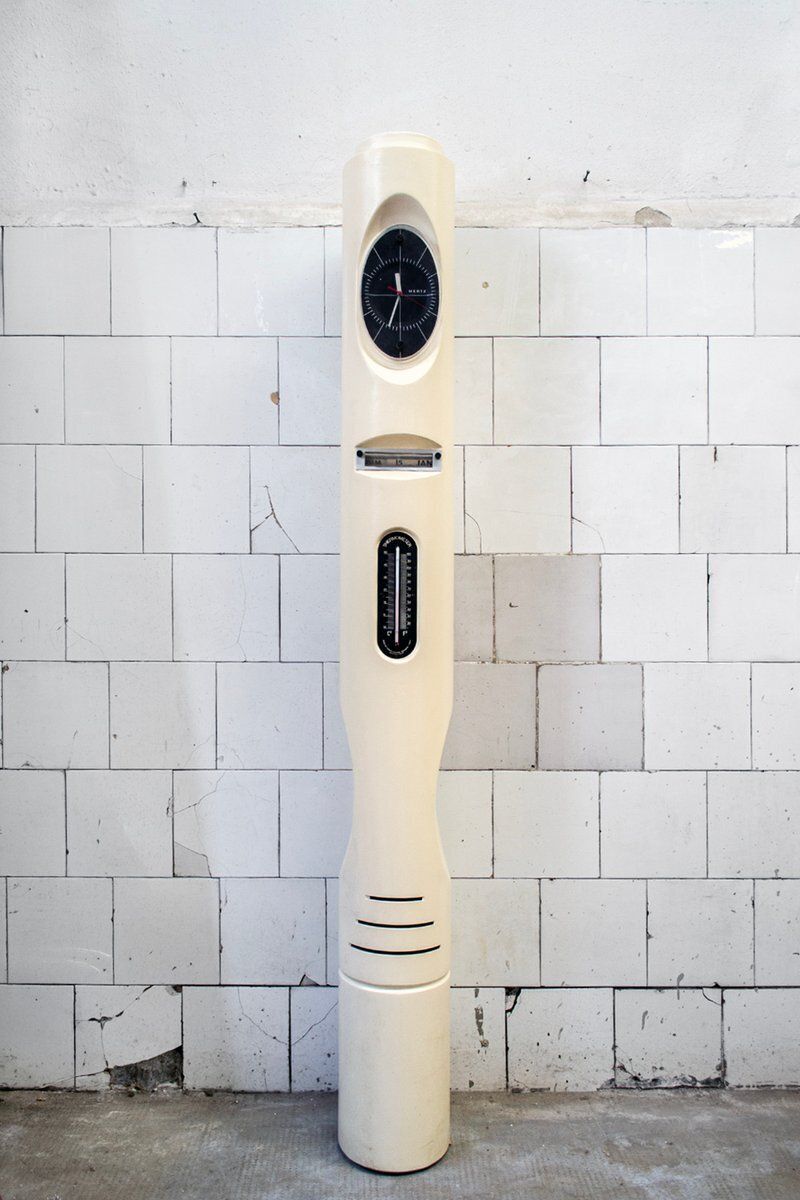 Column Clock, Calendar And Thermometer From Turati, 1970s