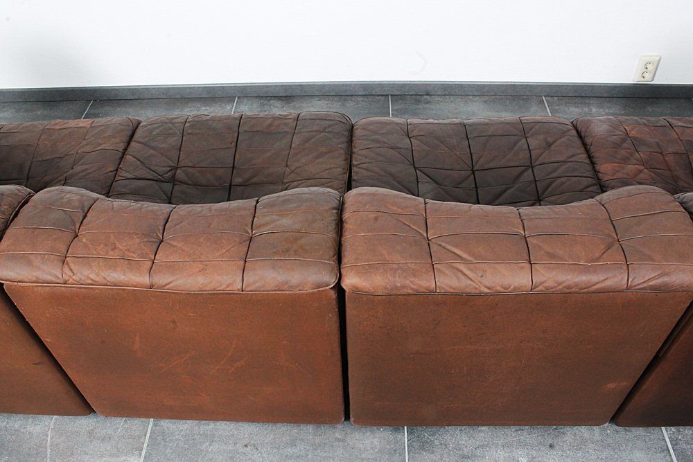 photo vintage Ds11 Modular Sofa From De Sede, 1970s, Set Of 4