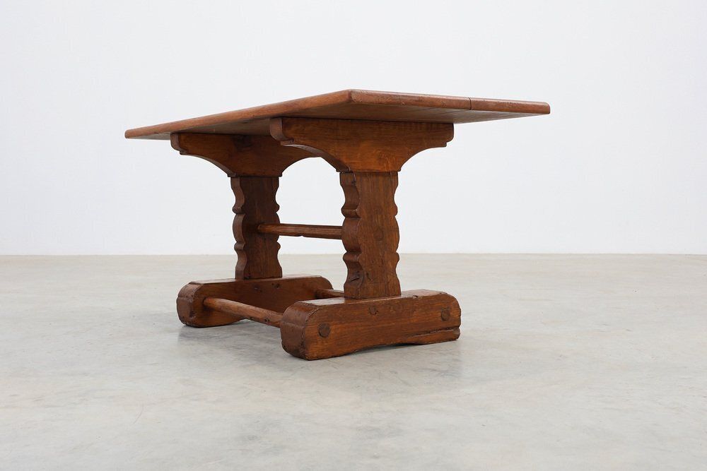 Antique 17th Century Oak Monastery Coffee Table, France photo Furniture