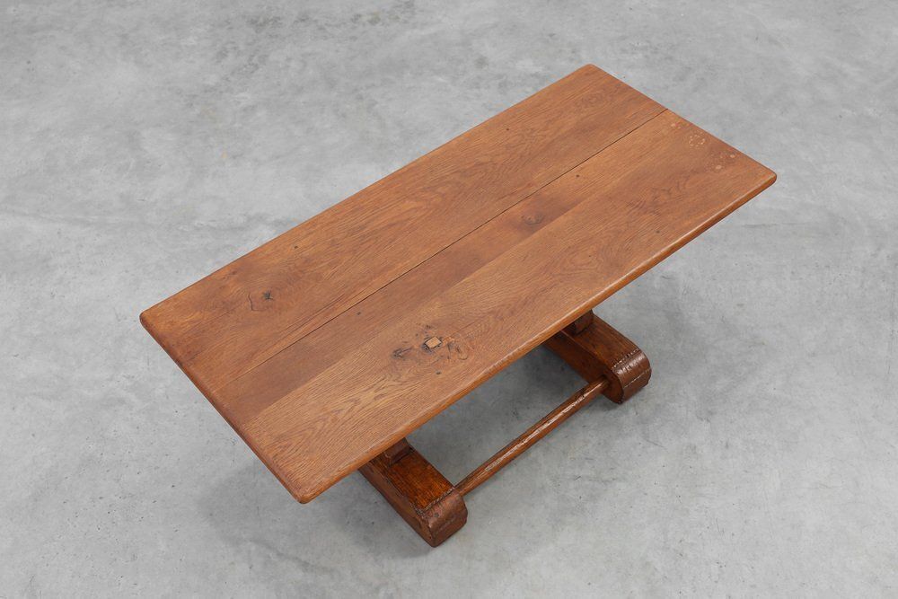 Antique 17th Century Oak Monastery Coffee Table, France photo vintage