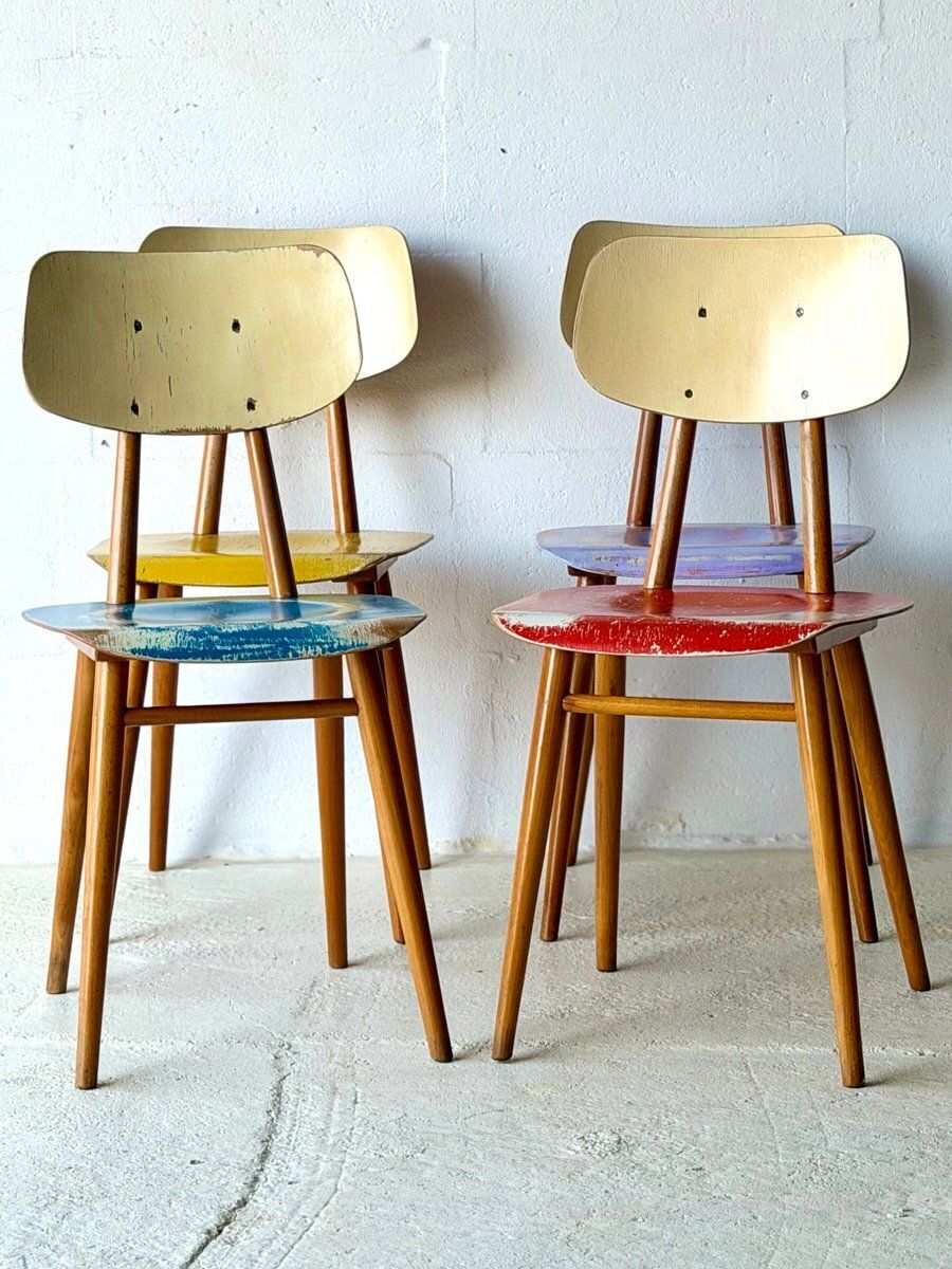 Eetkamerstoelen van Ton, 1960, set van 4 photo furniture
