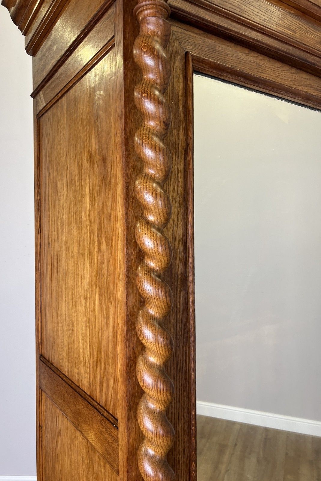 Wardrobe Antique French Oak Two Door Mirrored Carved Armoire Cabinet Lot 6124 photo 999.0
