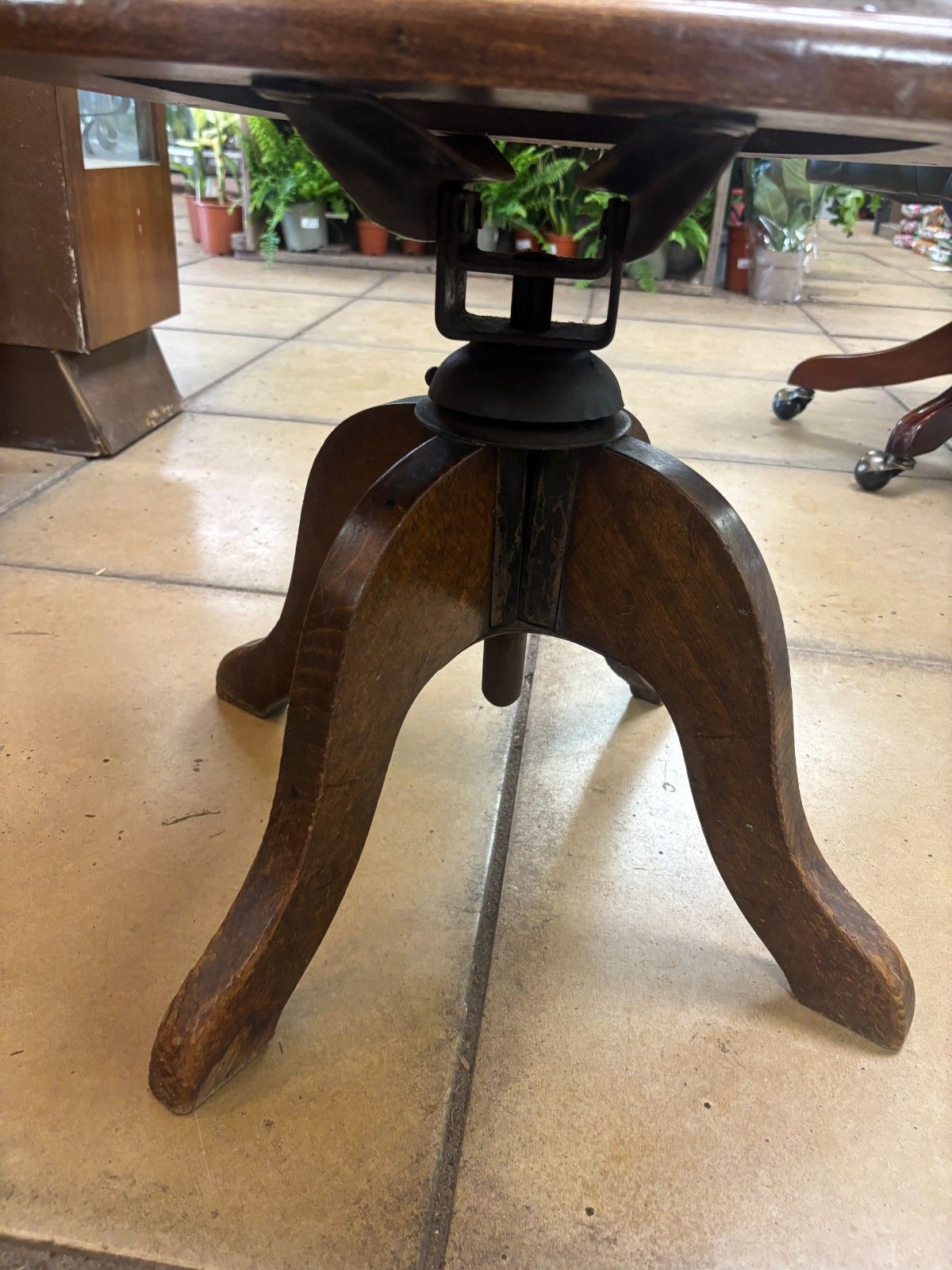 Antique Edwardian Oak Office Chair As Found photo vinterior