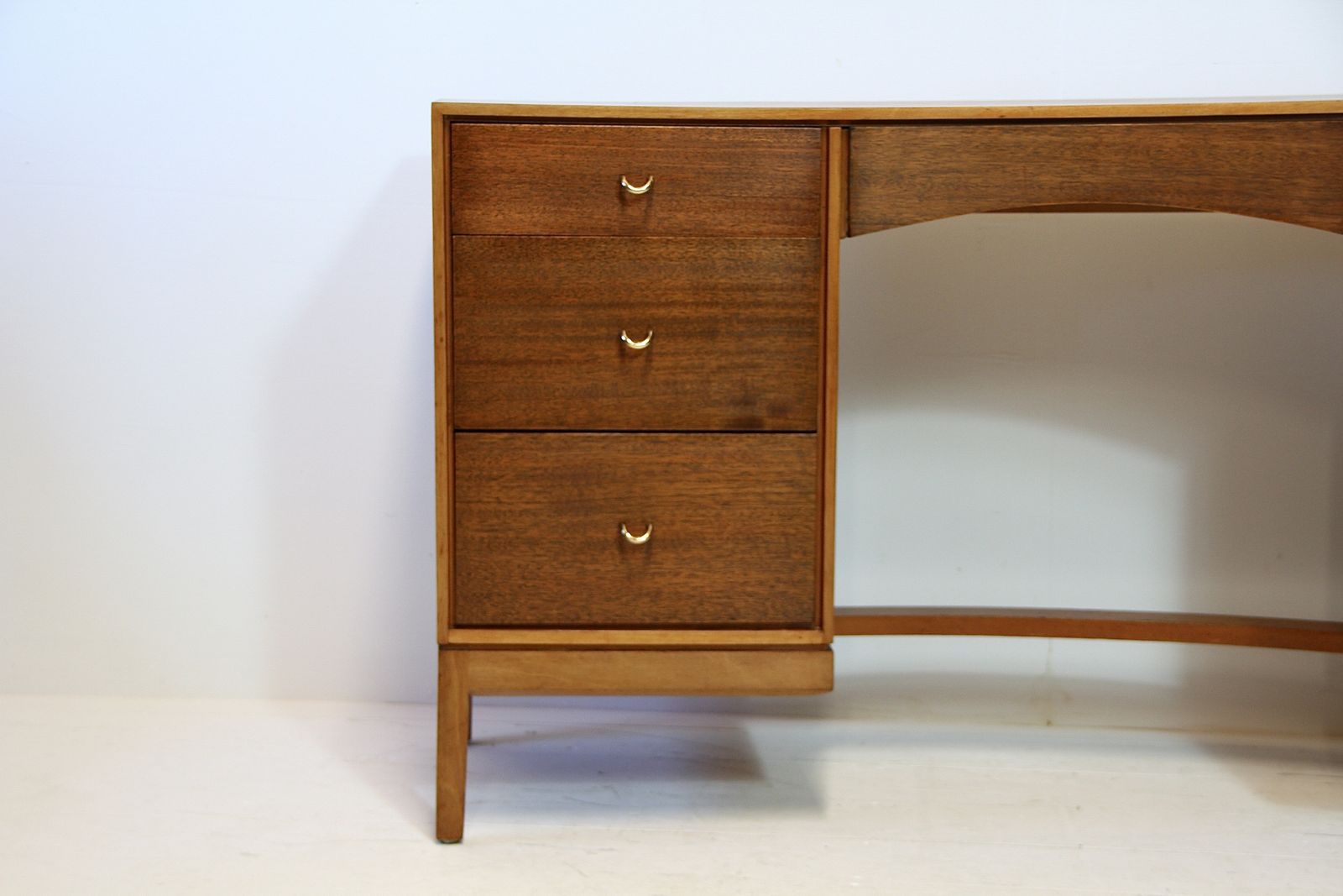 Vintage Walnut Desk By John & Sylvia Reid For Stag "Duet" 1960s photo Furniture