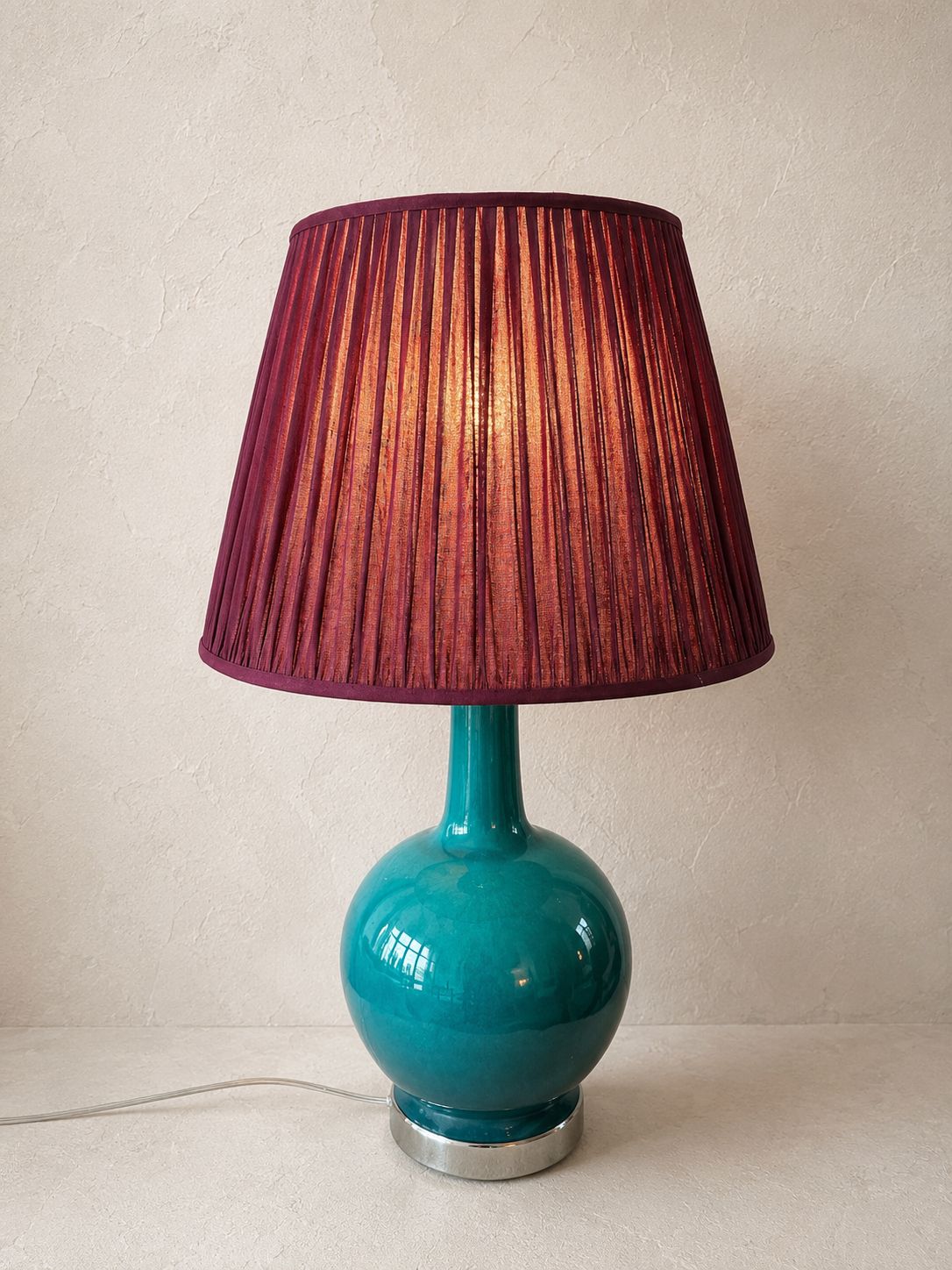 Mid Century Modern Turquoise Crackle Glaze Ceramic Table Lamp, C.1960–1970 photo furniture