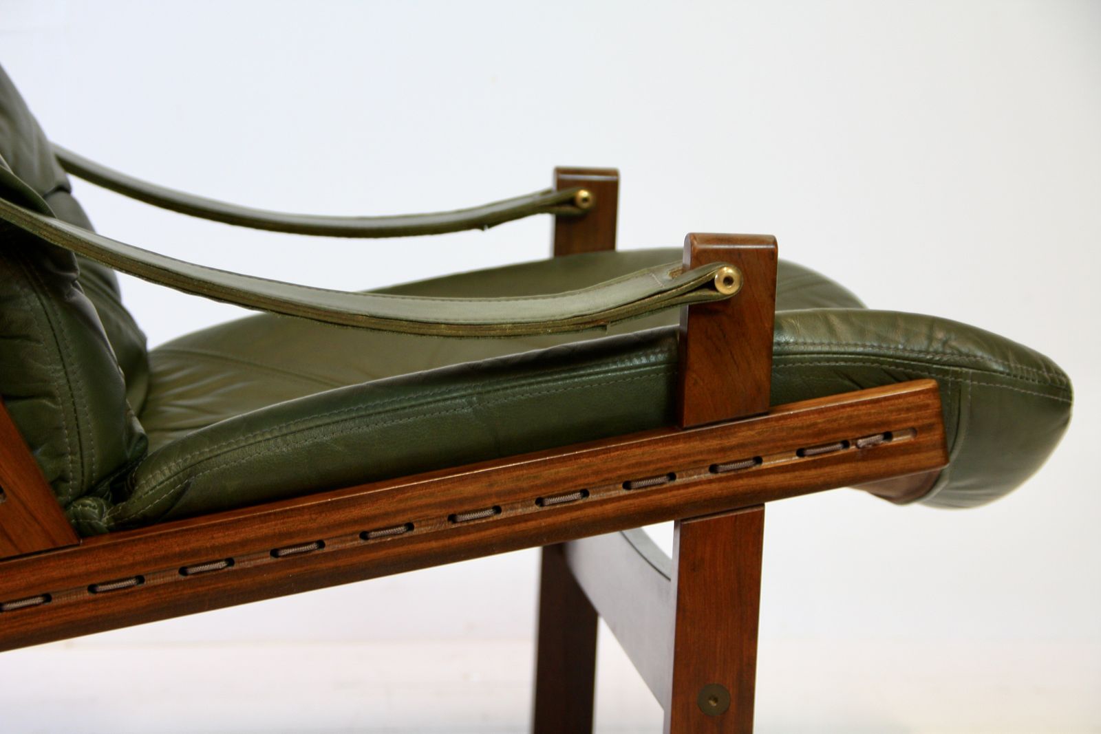photo for sale Torbjorn Afdal Hunter Safari Highback Leather Armchair Norwegian 1960s
