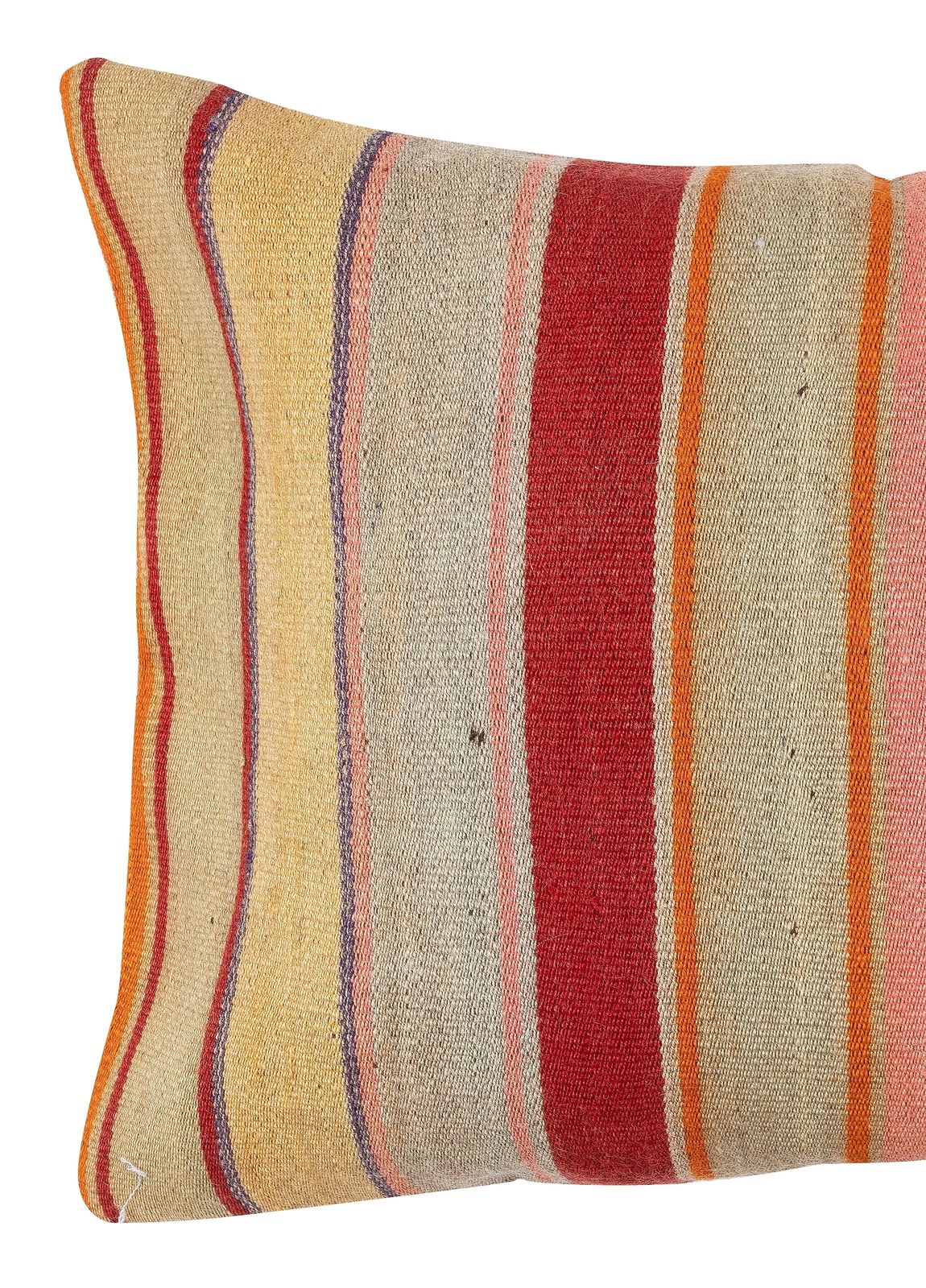40x60 Cm Hand Woven Kilim Cushion Cover. Colorful Striped Lumbar Pillow Cover photo Textiles
