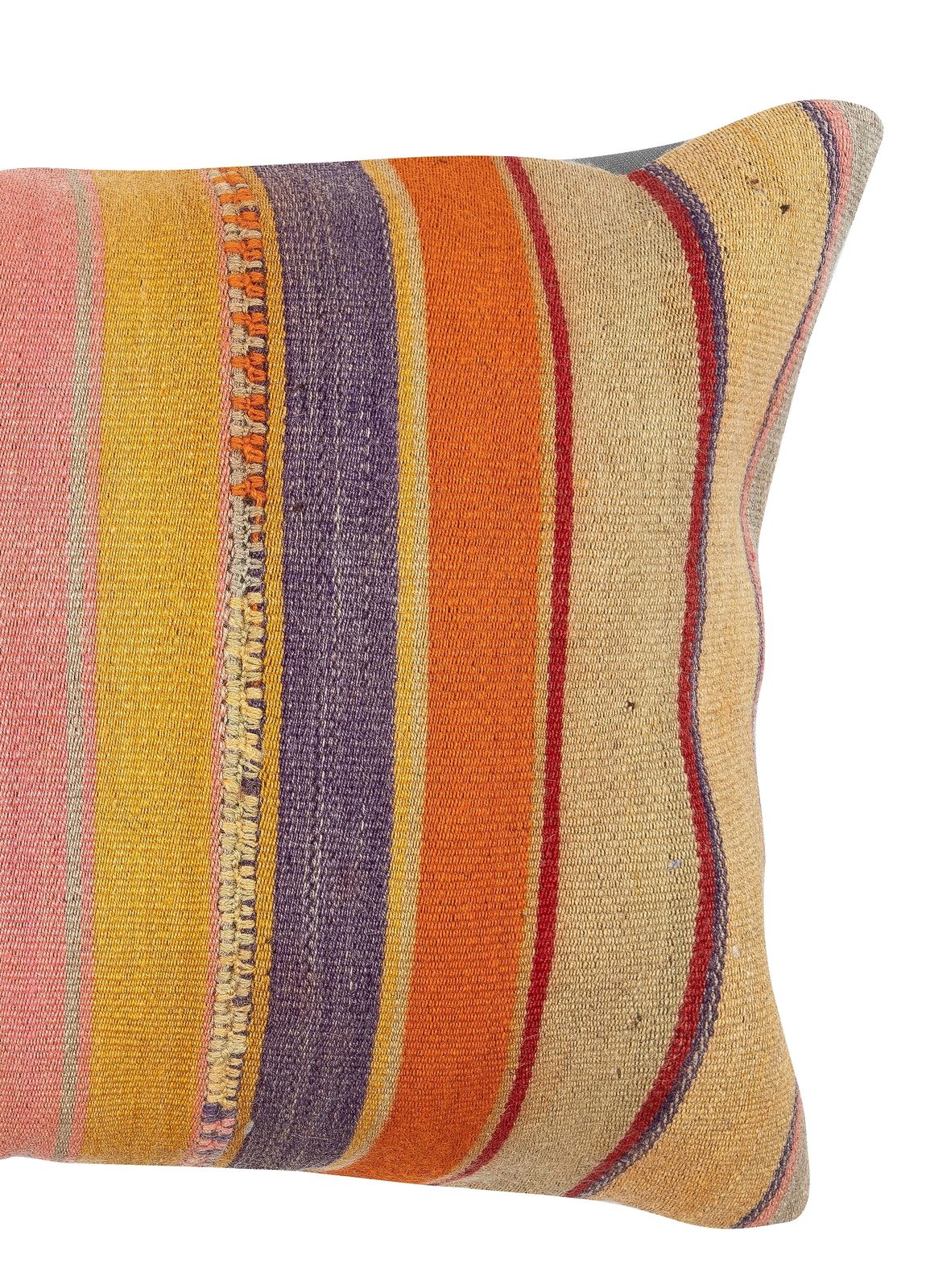 40x60 Cm Hand Woven Kilim Cushion Cover. Colorful Striped Lumbar Pillow Cover photo 70.0