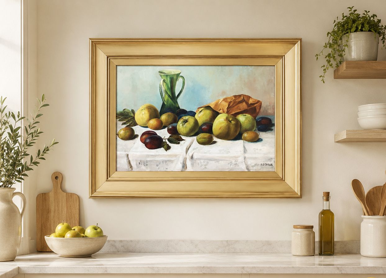 Museum Quality Still Life Oil Painting Edwardian Antique Signed Original (3of3) photo furniture